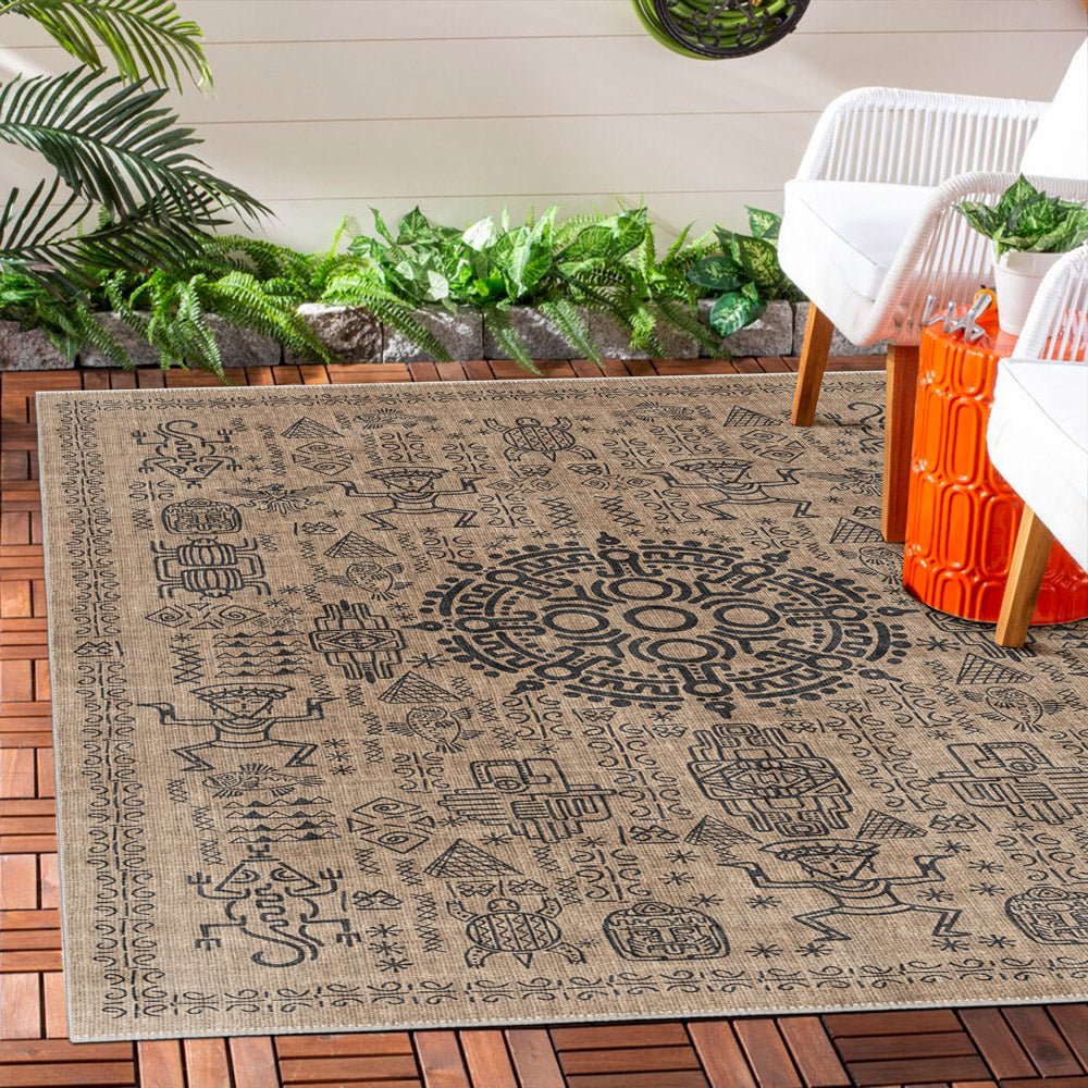 Quartz Design Tan Machine Washable Cotton Area Rug - Image 2