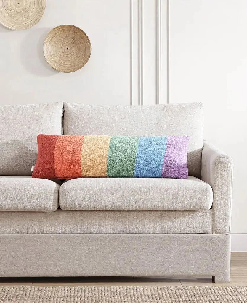 Rainbow Colorful Striped Lumbar Pillow for Couch or Bed - Image 3