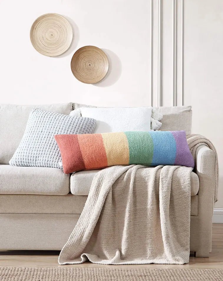 Rainbow Colorful Striped Lumbar Pillow for Couch or Bed - Image 4