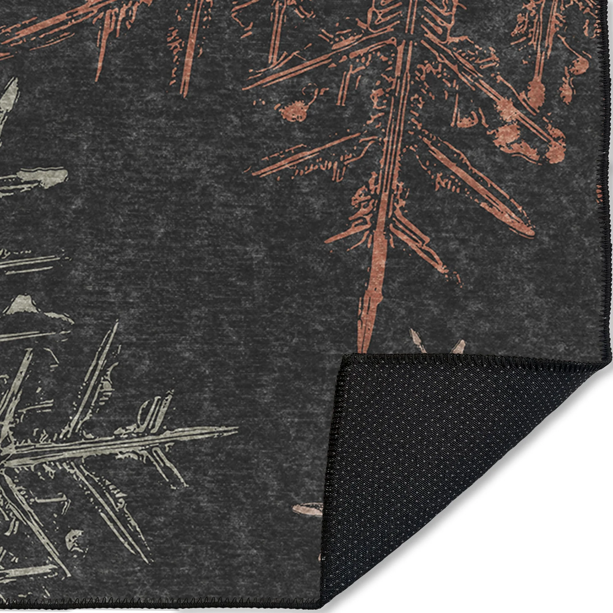 Ravune Christmas Black Machine Washable Cotton Area Rug - Image 6