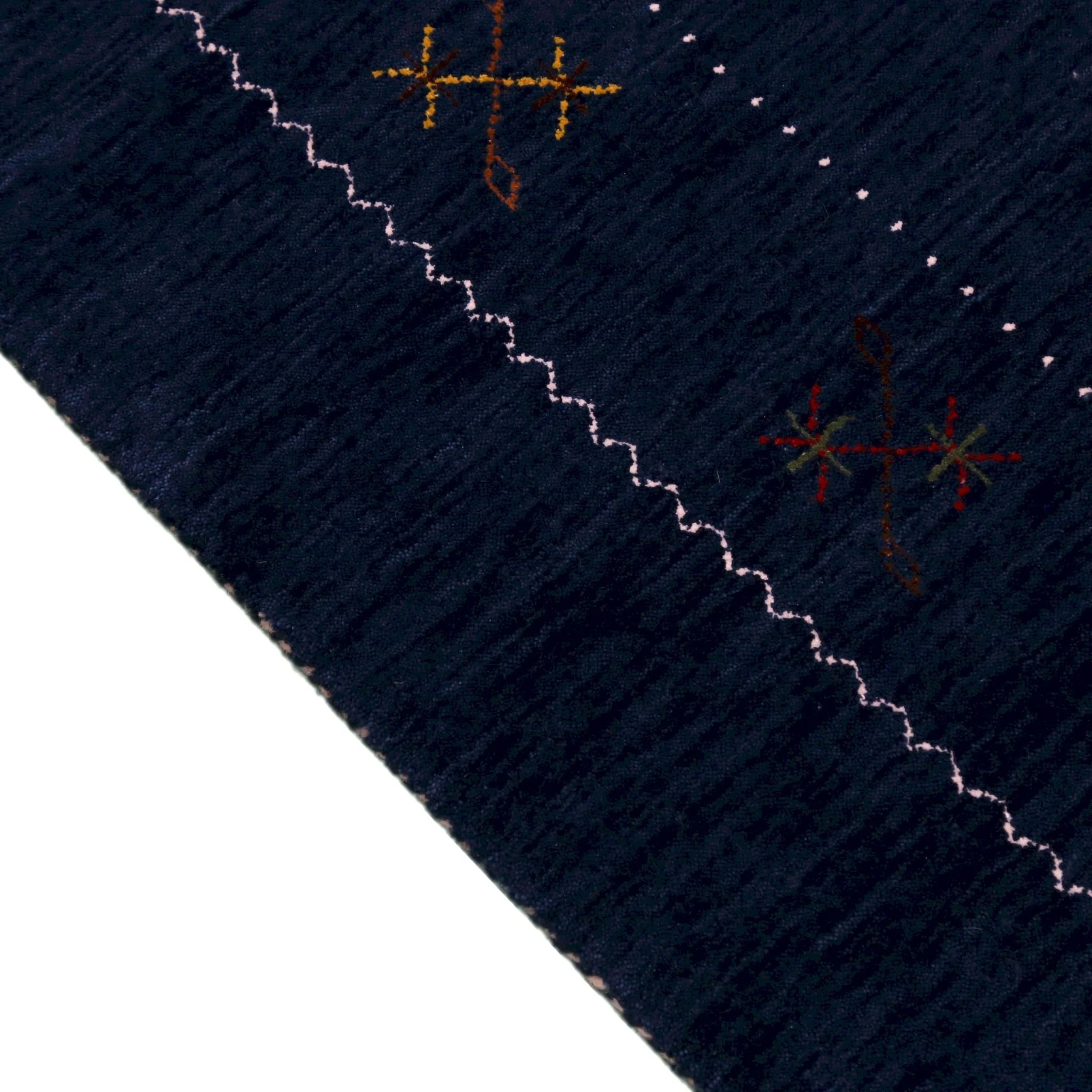 Blue Tribal Border Design Hand Loomed Wool Area Rug - Image 13