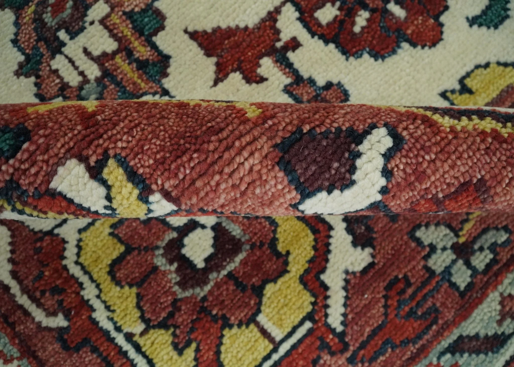 8x10, 9x12, 10x14 and 12x15 Hand Knotted Ivory and Rust Traditional Area Rug - Image 7