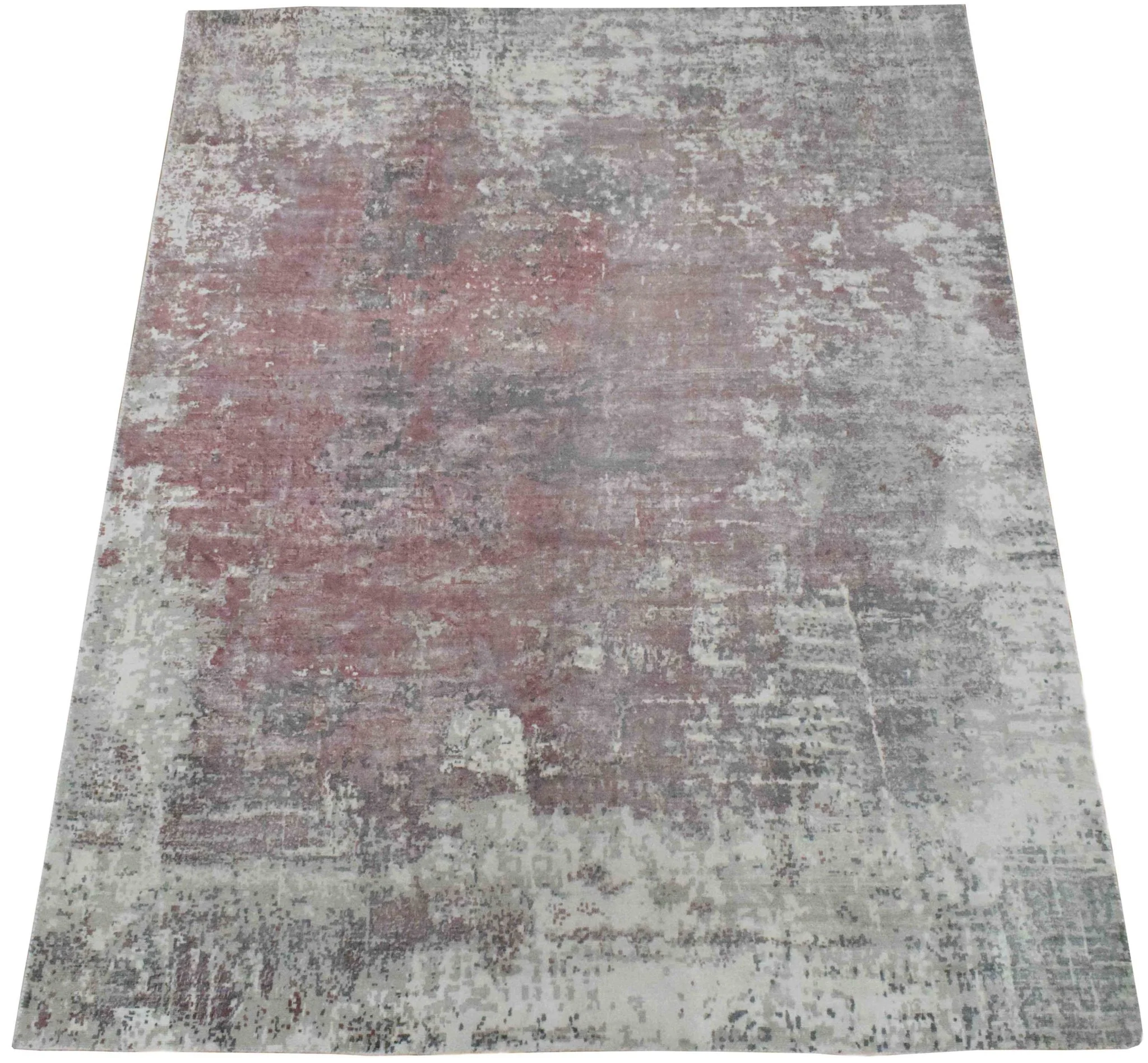 Ivory and Red Handmade Area Rug Made With Fine Viscose | Loop Pile - Image 4