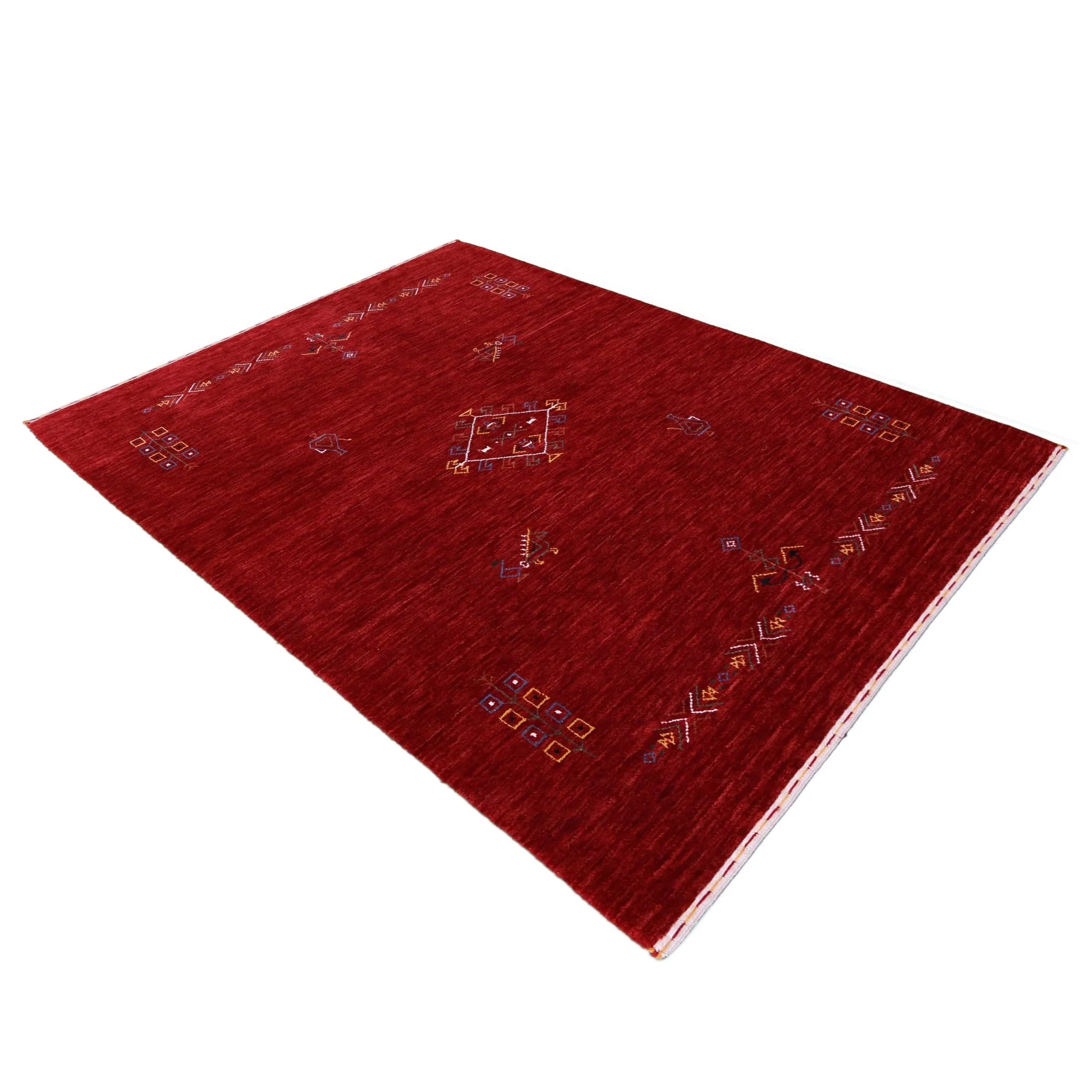 Red Center Medallion Tribal Design Hand Loomed Wool Area Rug - Image 12