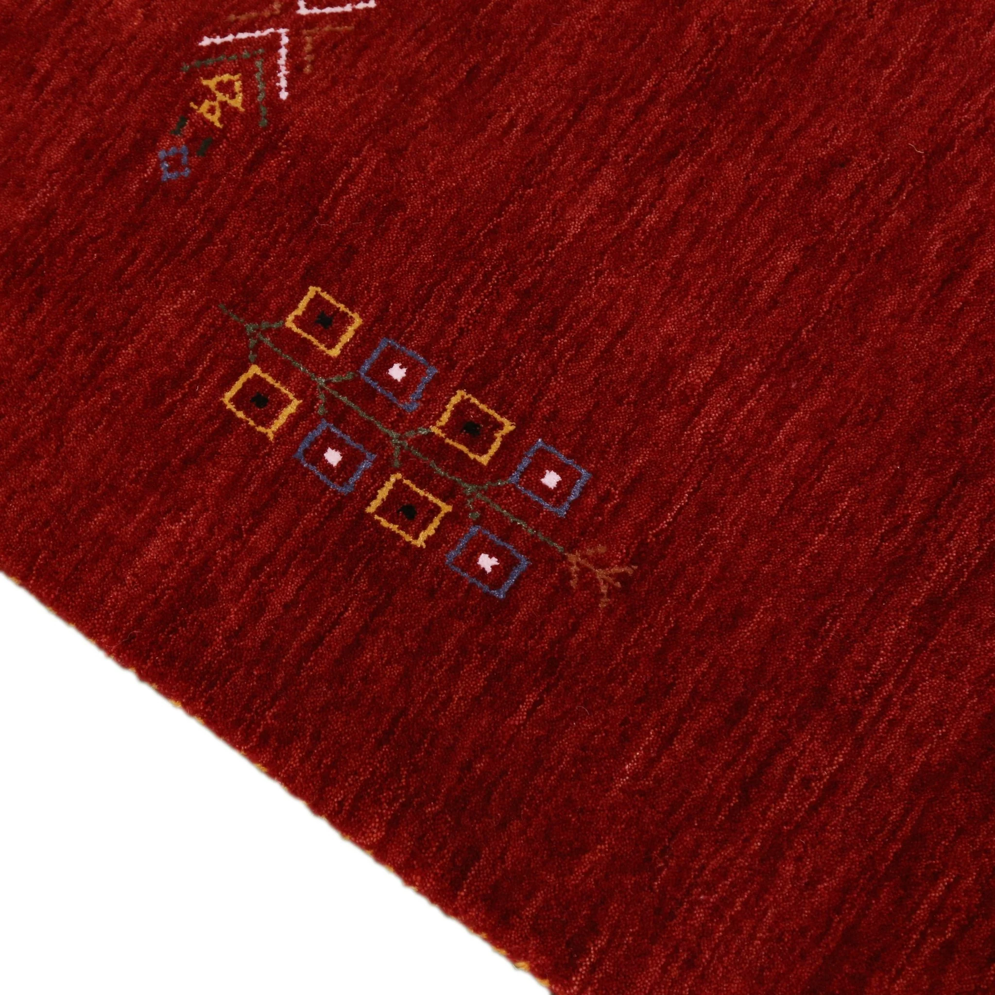 Red Center Medallion Tribal Design Hand Loomed Wool Area Rug - Image 4