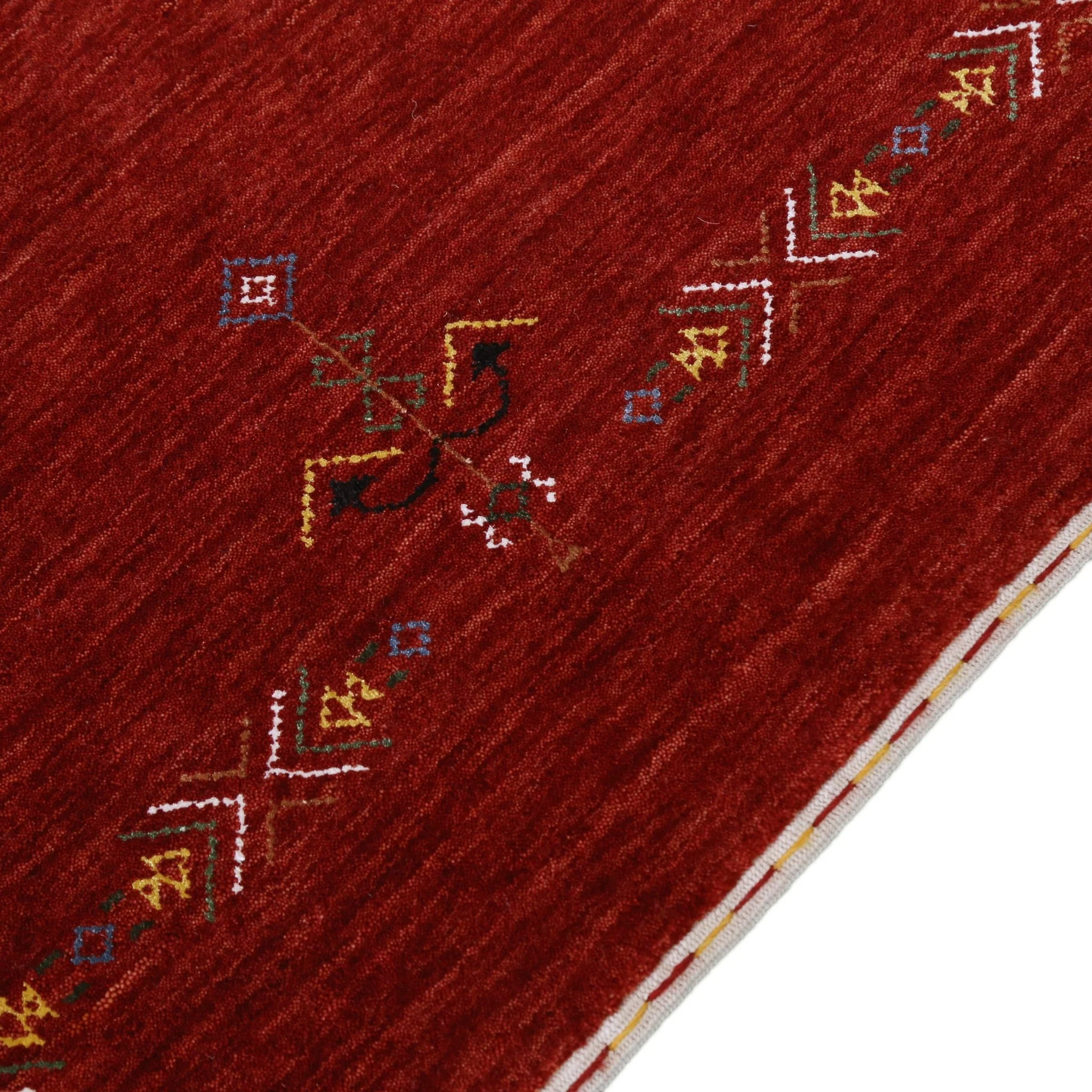 Red Center Medallion Tribal Design Hand Loomed Wool Area Rug - Image 8
