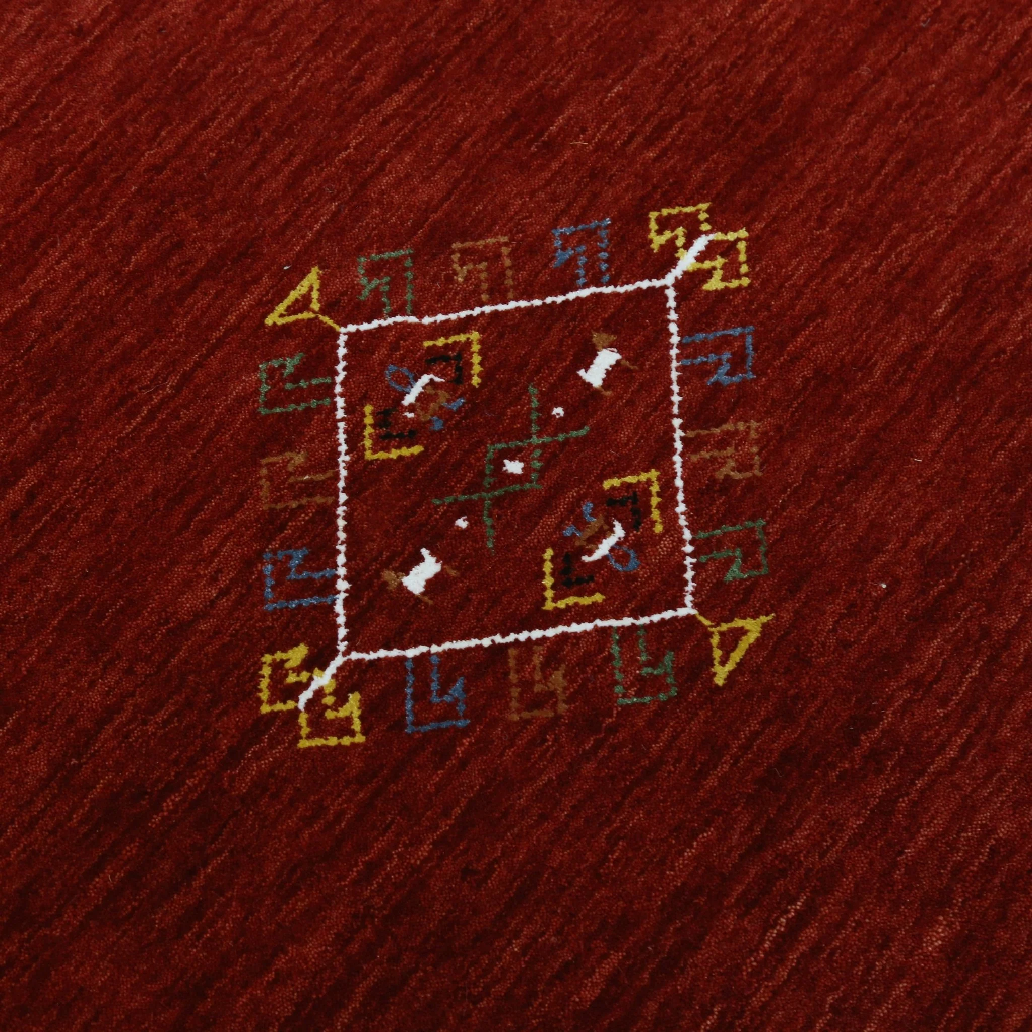 Red Center Medallion Tribal Design Hand Loomed Wool Area Rug - Image 9