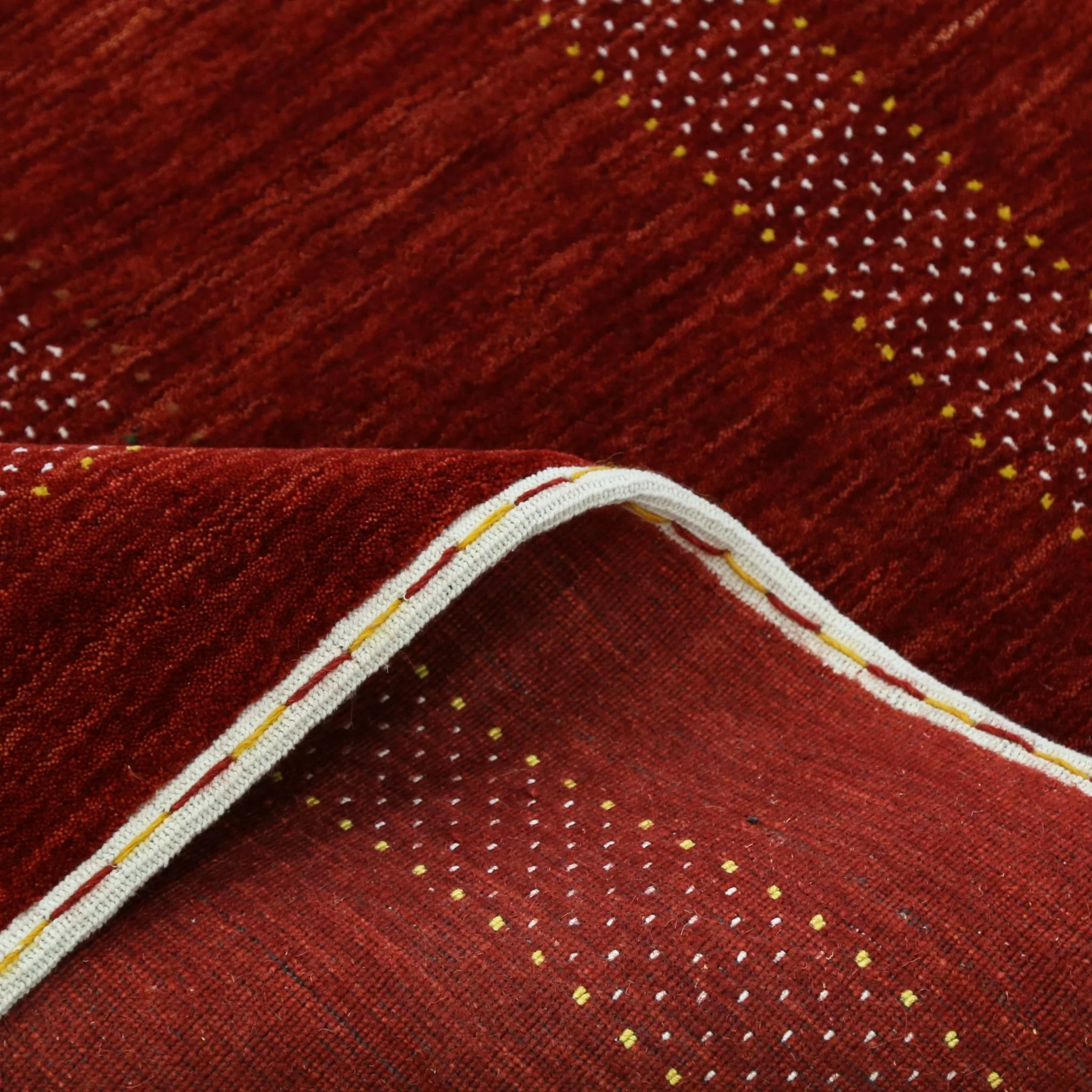 Red Center Pattern Hand Loomed Wool Area Rug - Image 11