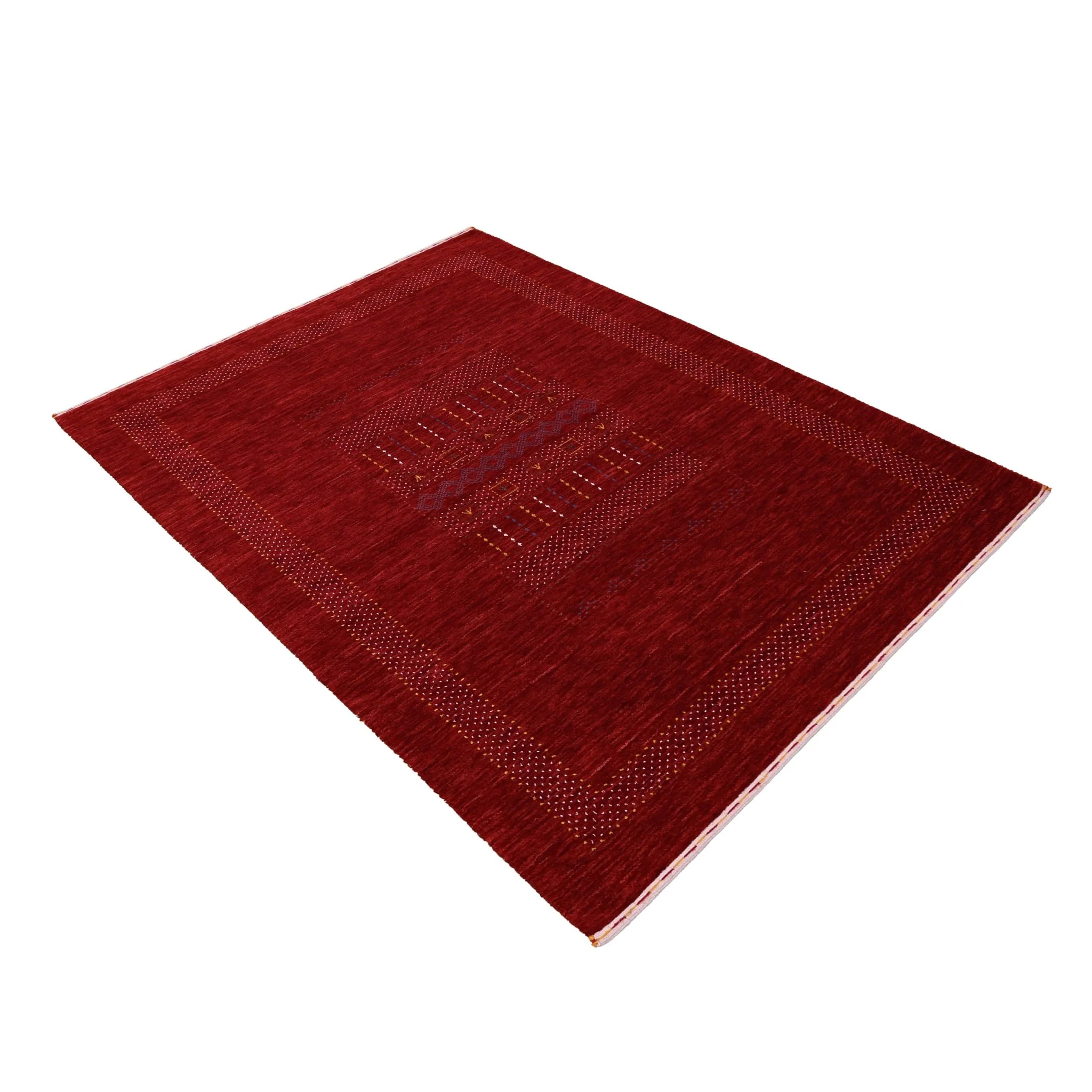 Red Center Pattern Hand Loomed Wool Area Rug - Image 14