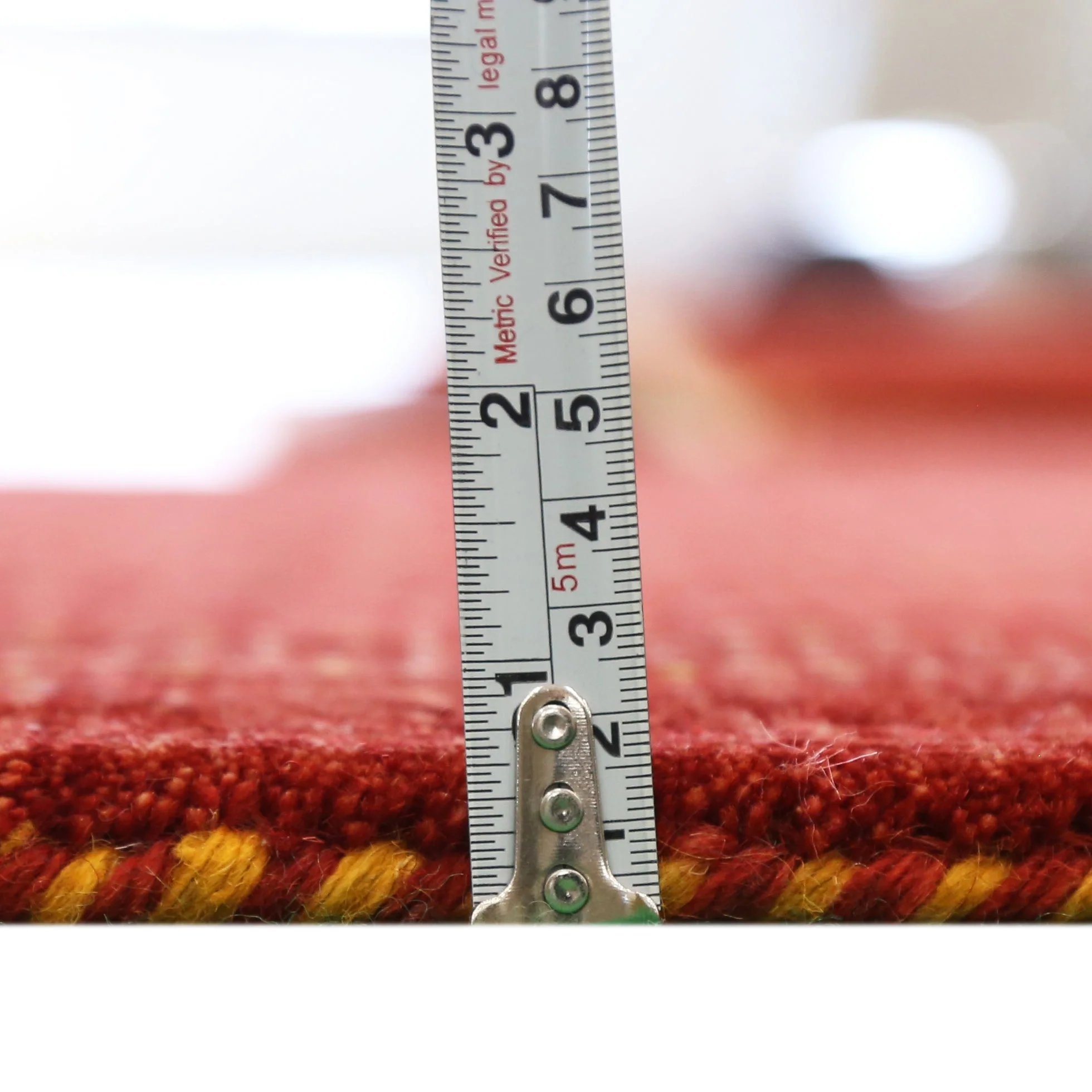 Red Center Pattern Hand Loomed Wool Area Rug - Image 4