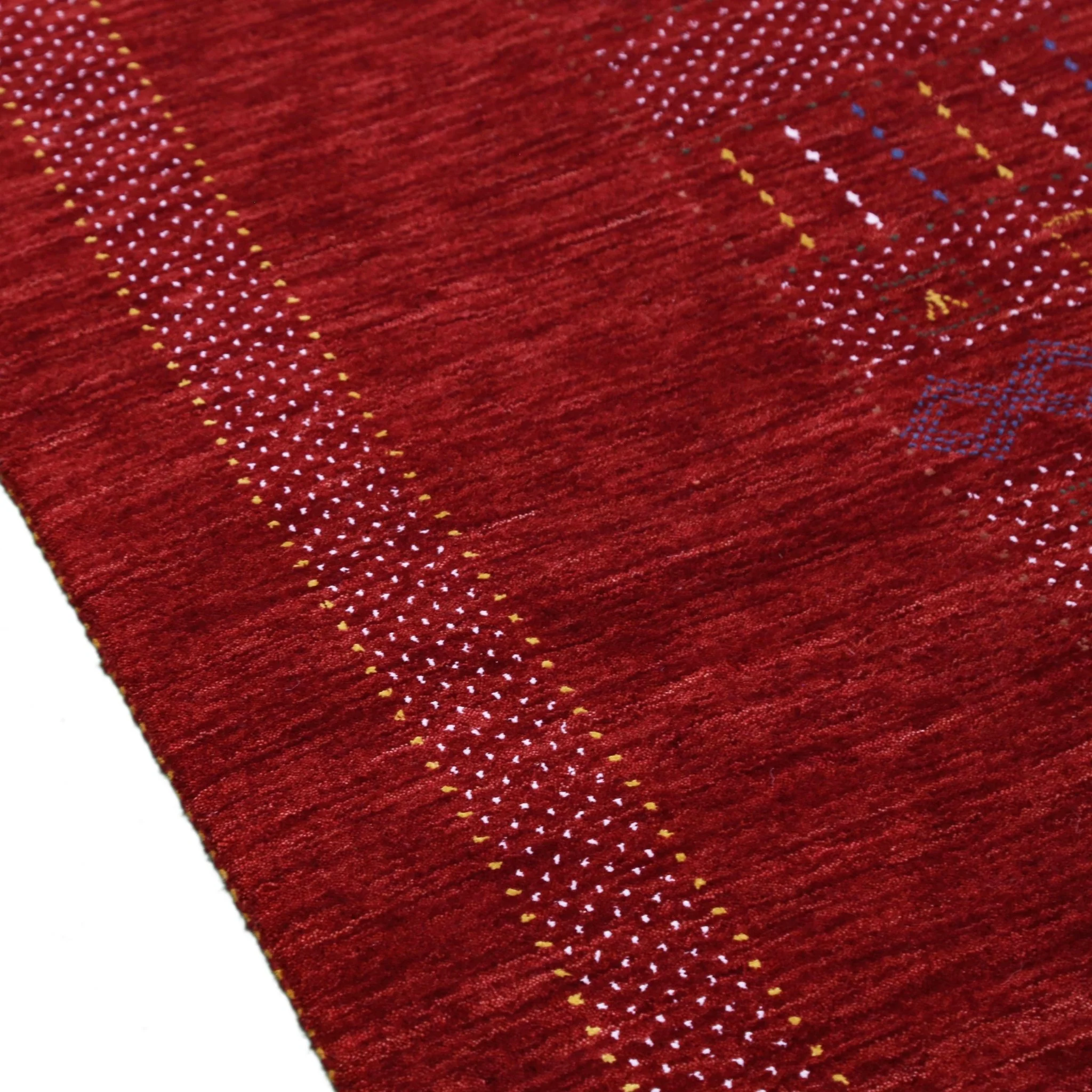 Red Center Pattern Hand Loomed Wool Area Rug - Image 5