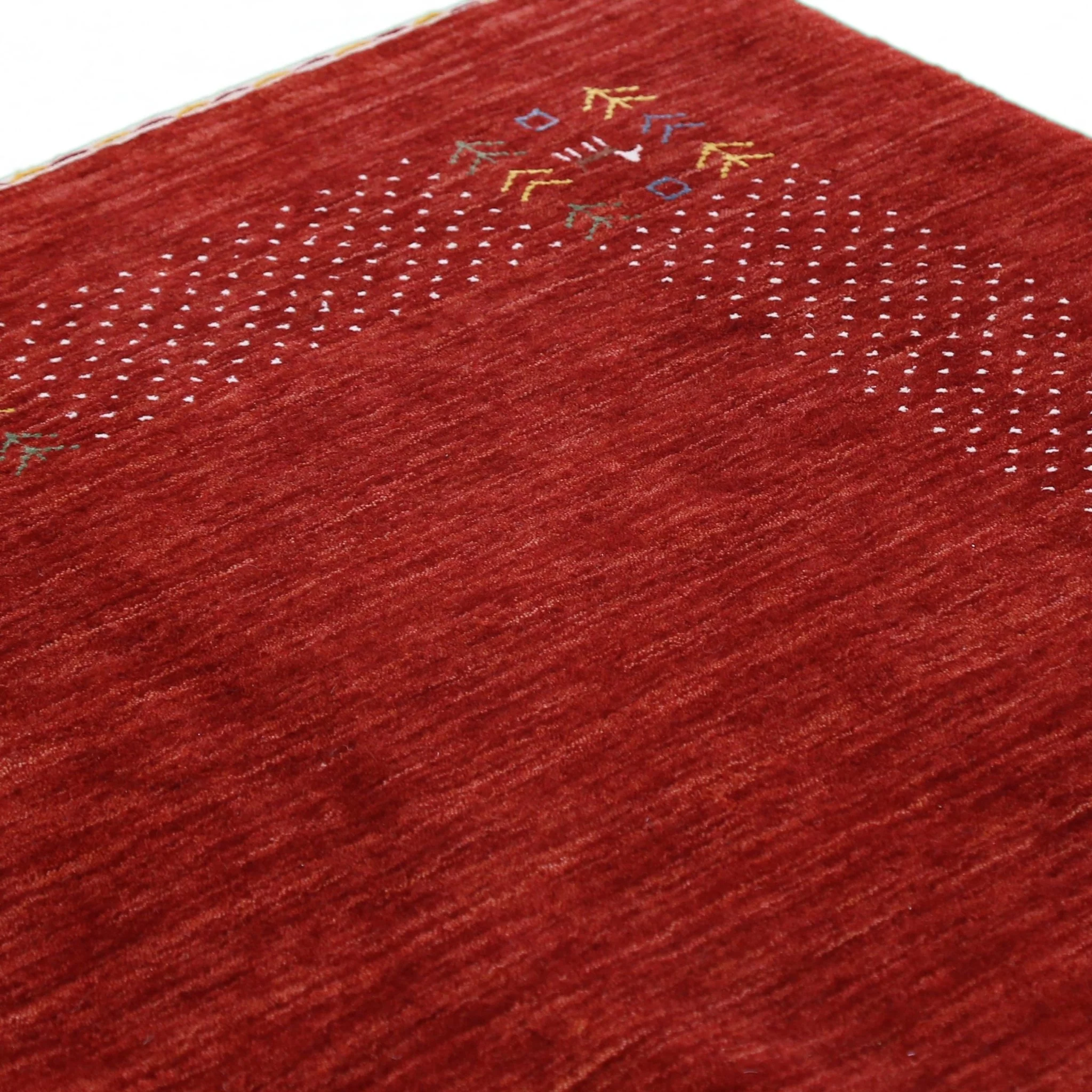 Red Contemporary Border Motifs Hand Loomed Wool Area Rug - Image 11