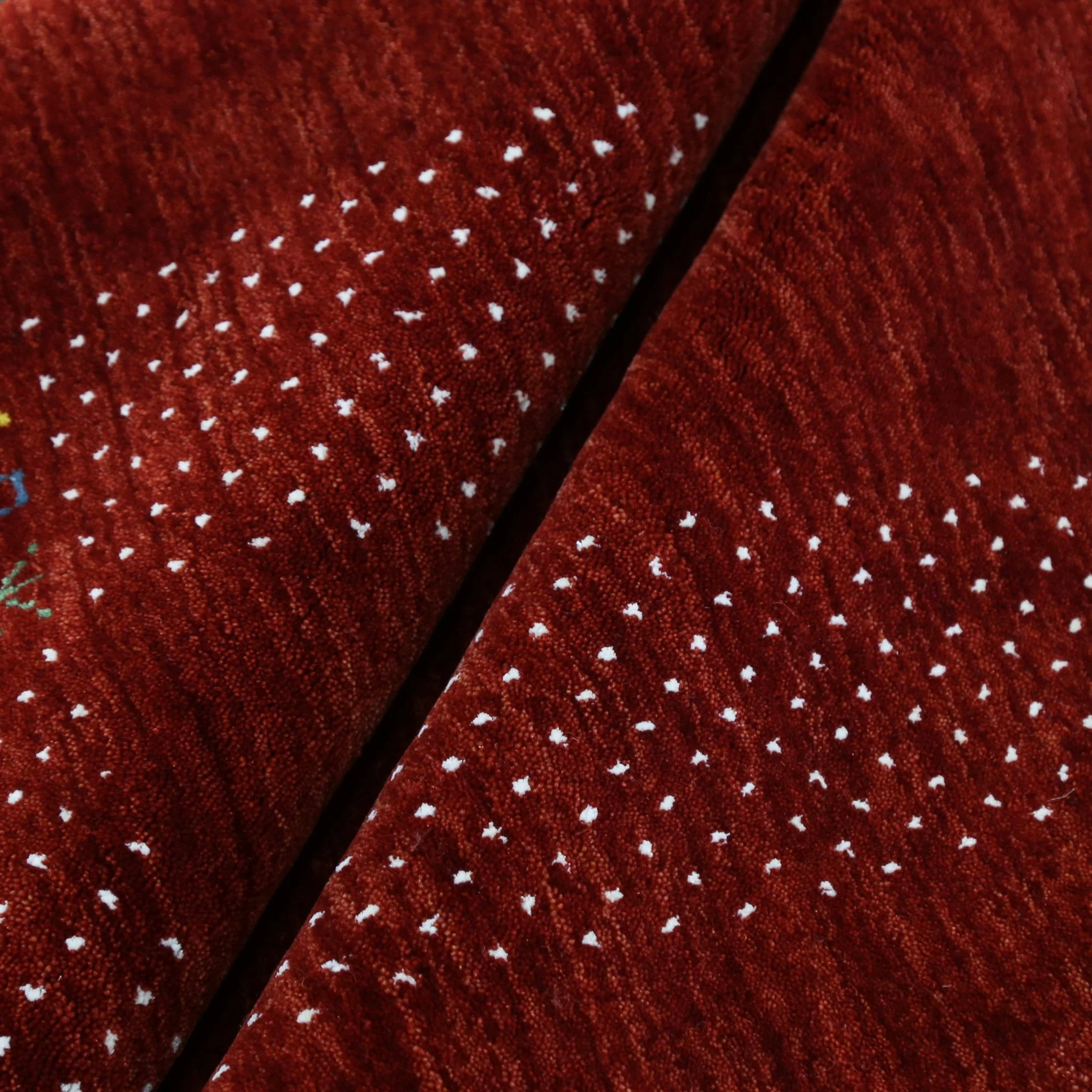 Red Contemporary Border Motifs Hand Loomed Wool Area Rug - Image 4