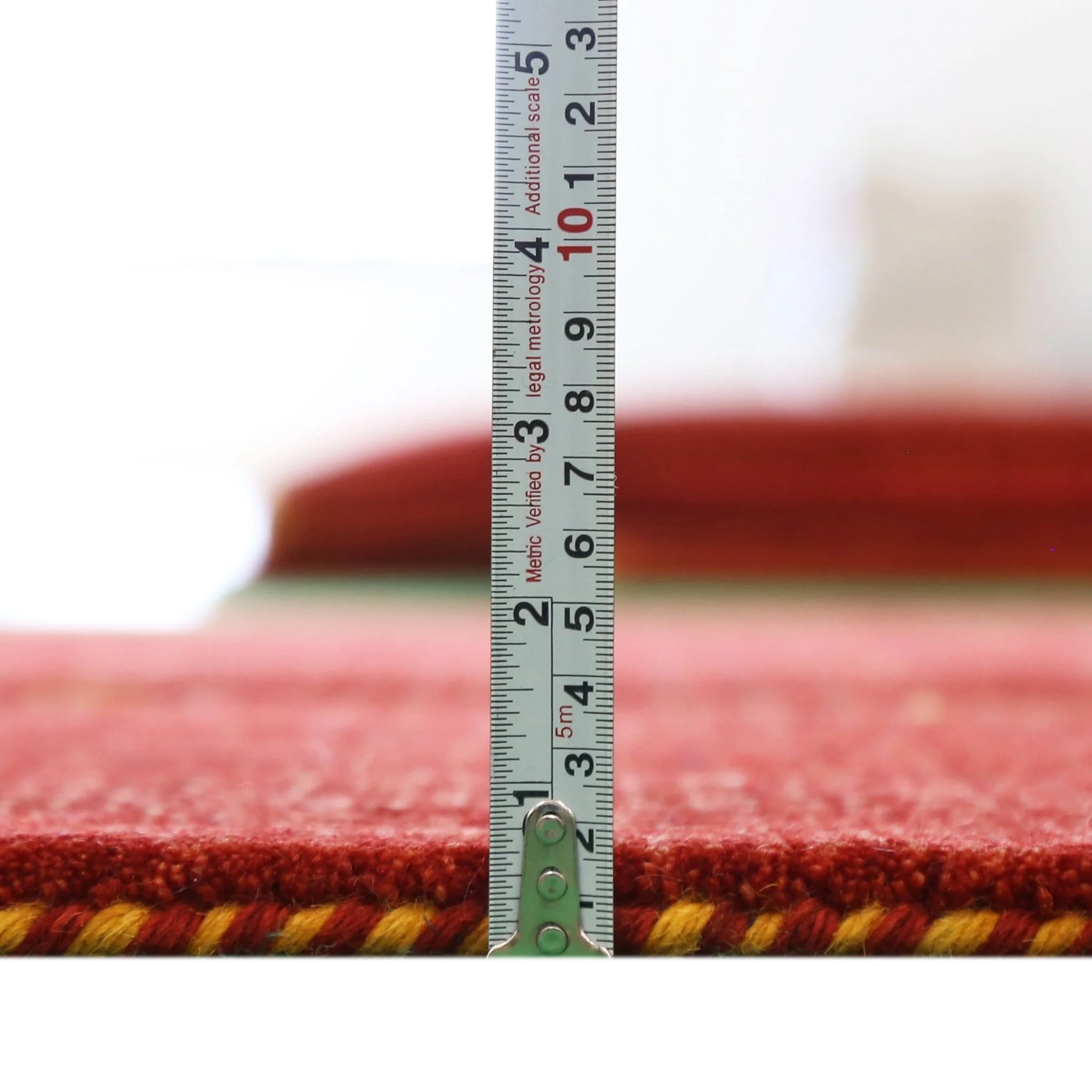 Red Contemporary Center Design Hand Loomed Wool Area Rug - Image 10