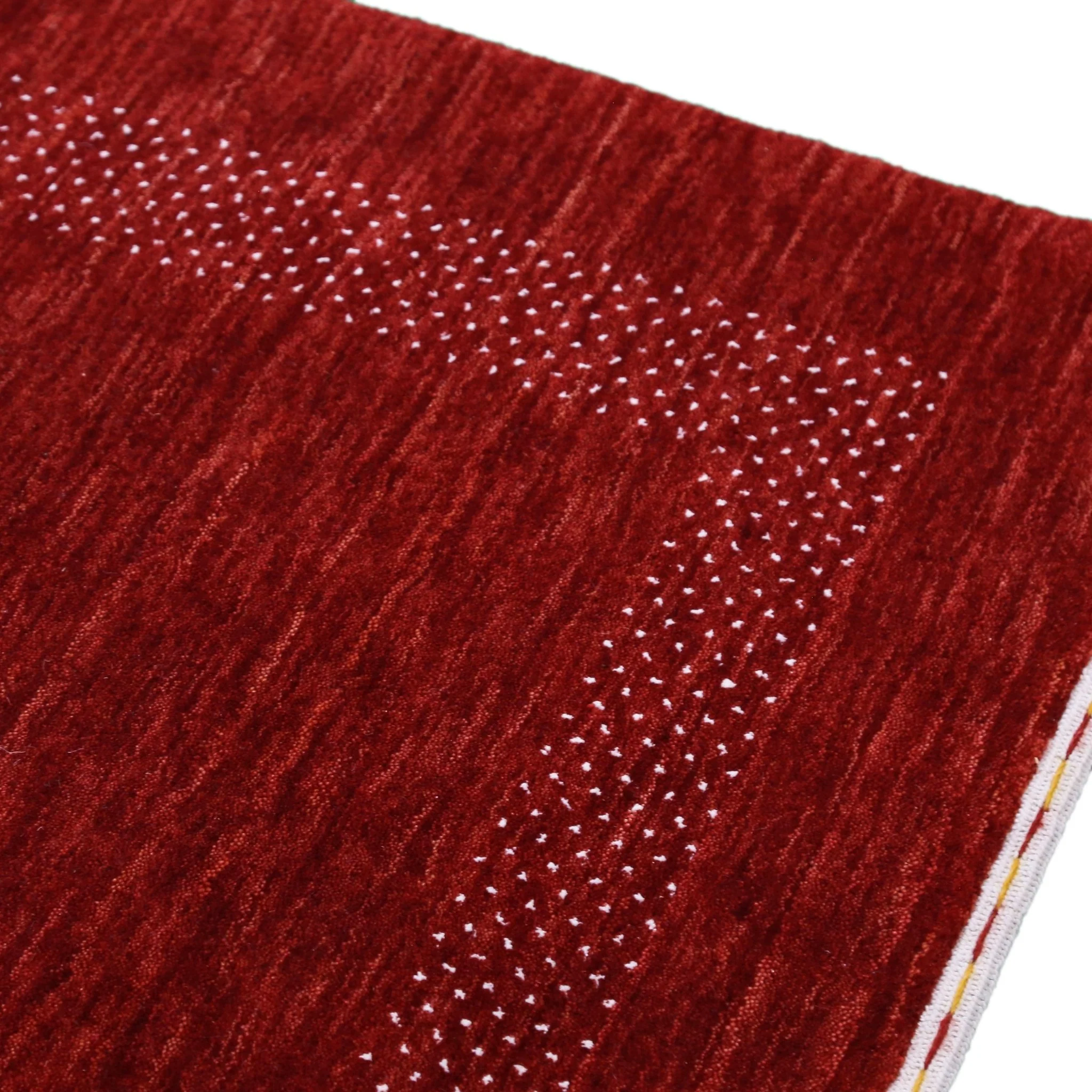 Red Contemporary Center Design Hand Loomed Wool Area Rug - Image 3