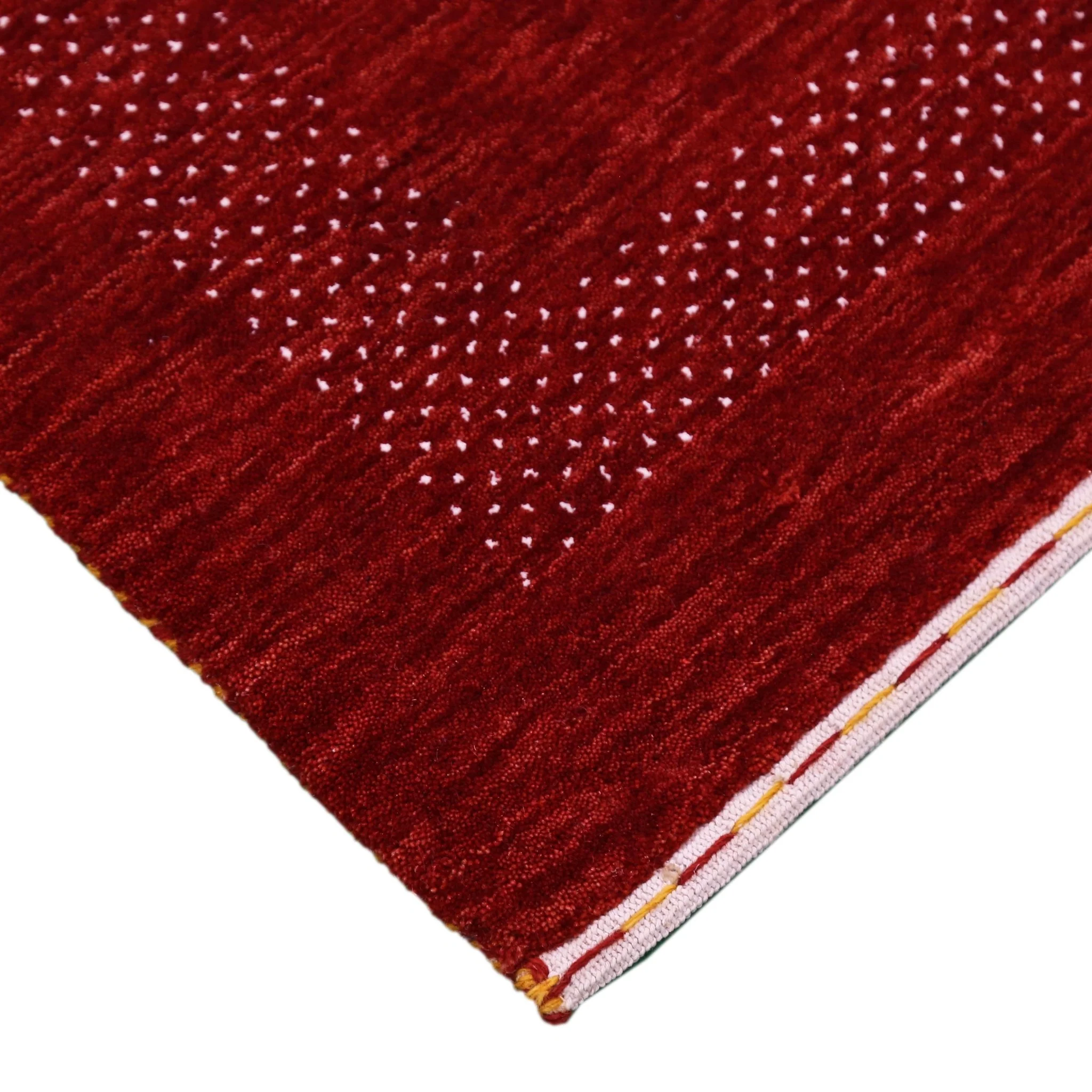 Red Contemporary Center Design Hand Loomed Wool Area Rug - Image 5