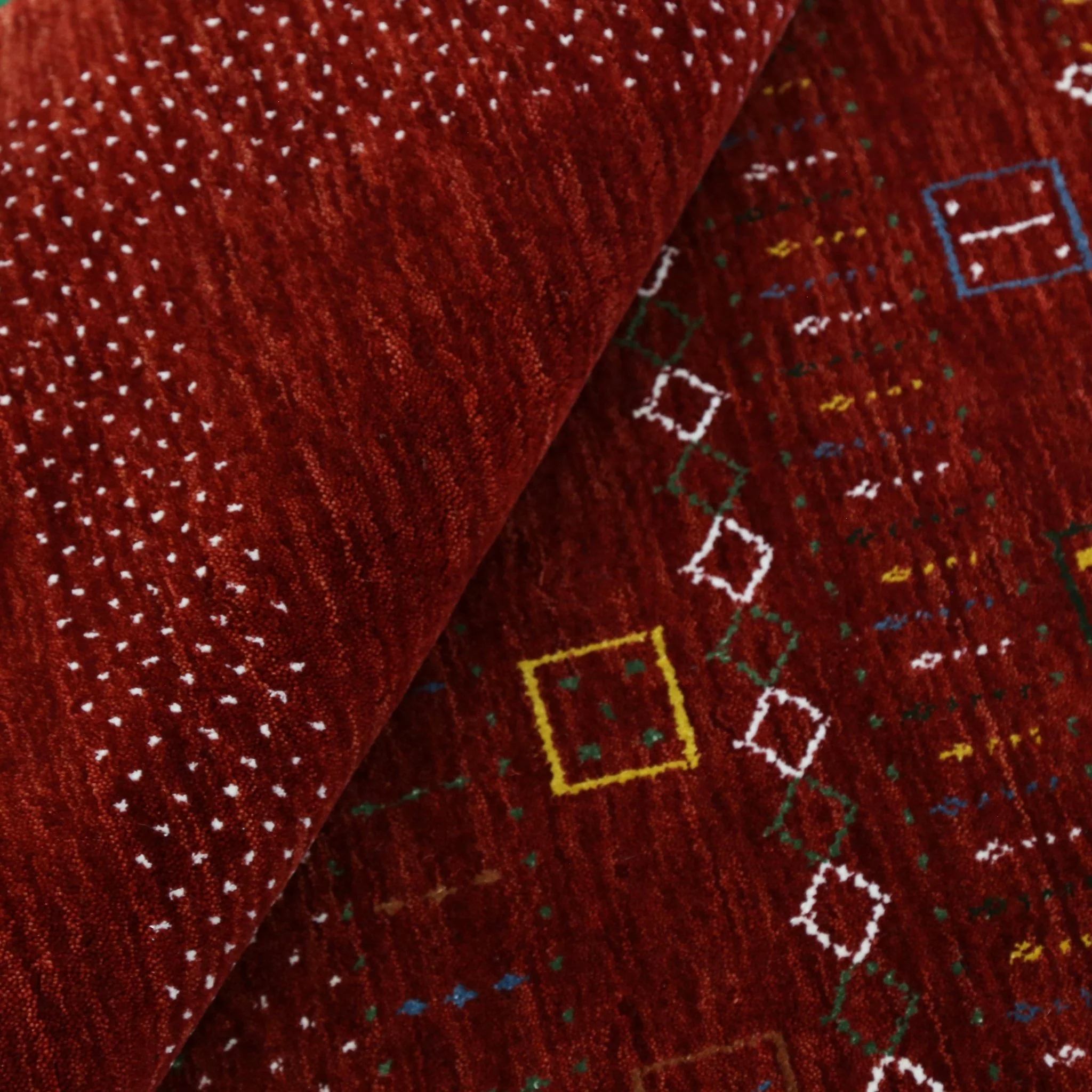 Red Contemporary Center Design Hand Loomed Wool Area Rug - Image 6