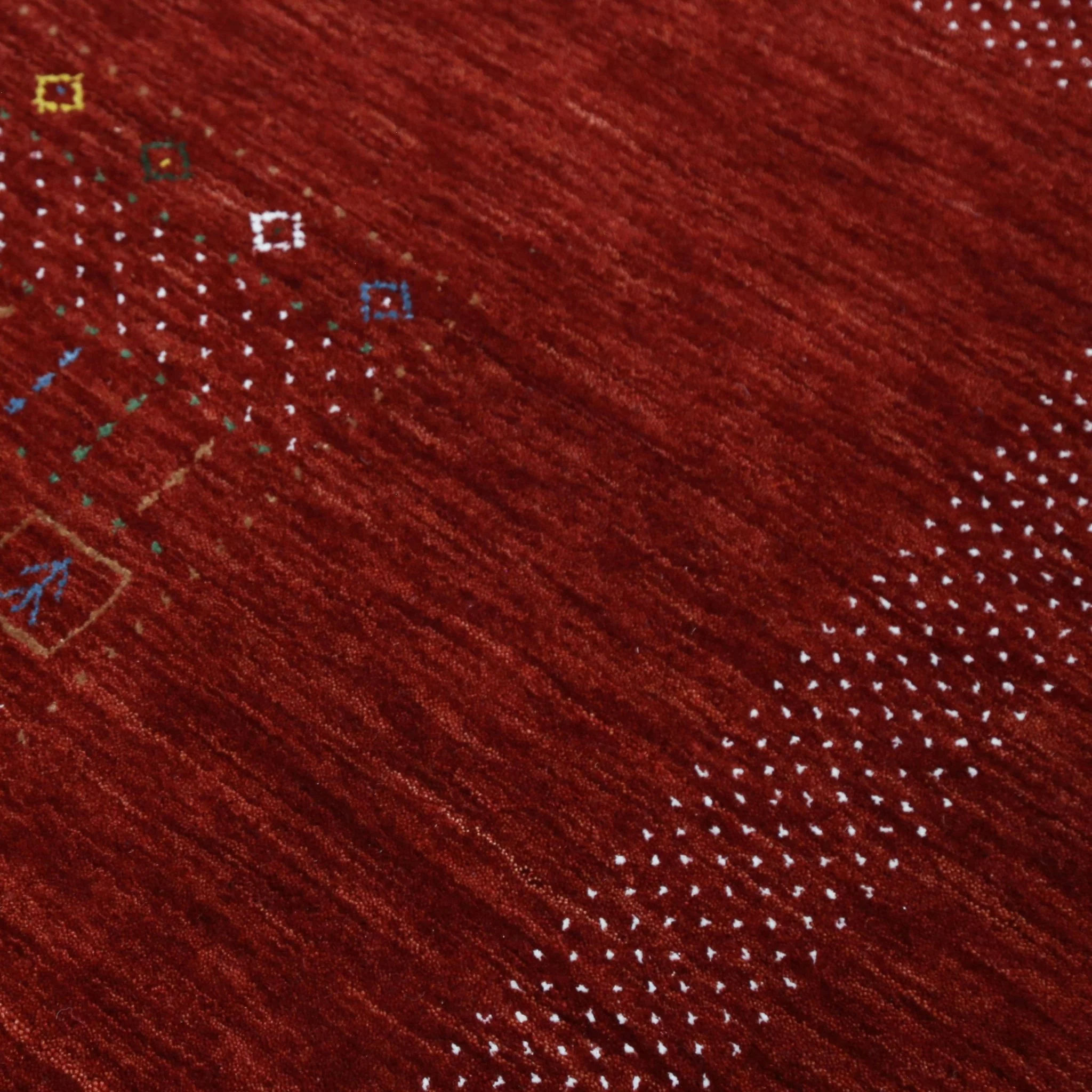 Red Contemporary Center Design Hand Loomed Wool Area Rug - Image 9