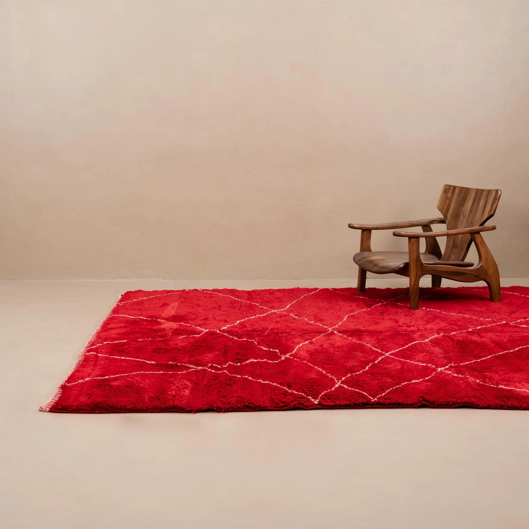 Red Contemporary Moroccan Design Handmade 8x10 Wool Rug - Image 2