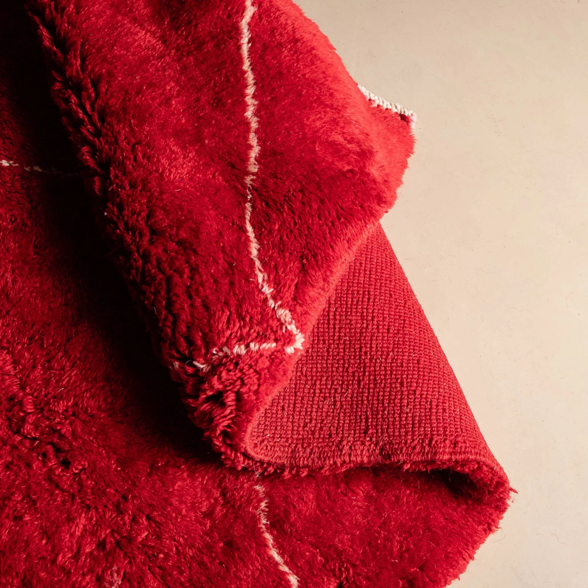 Red Contemporary Moroccan Design Handmade 8x10 Wool Rug - Image 4