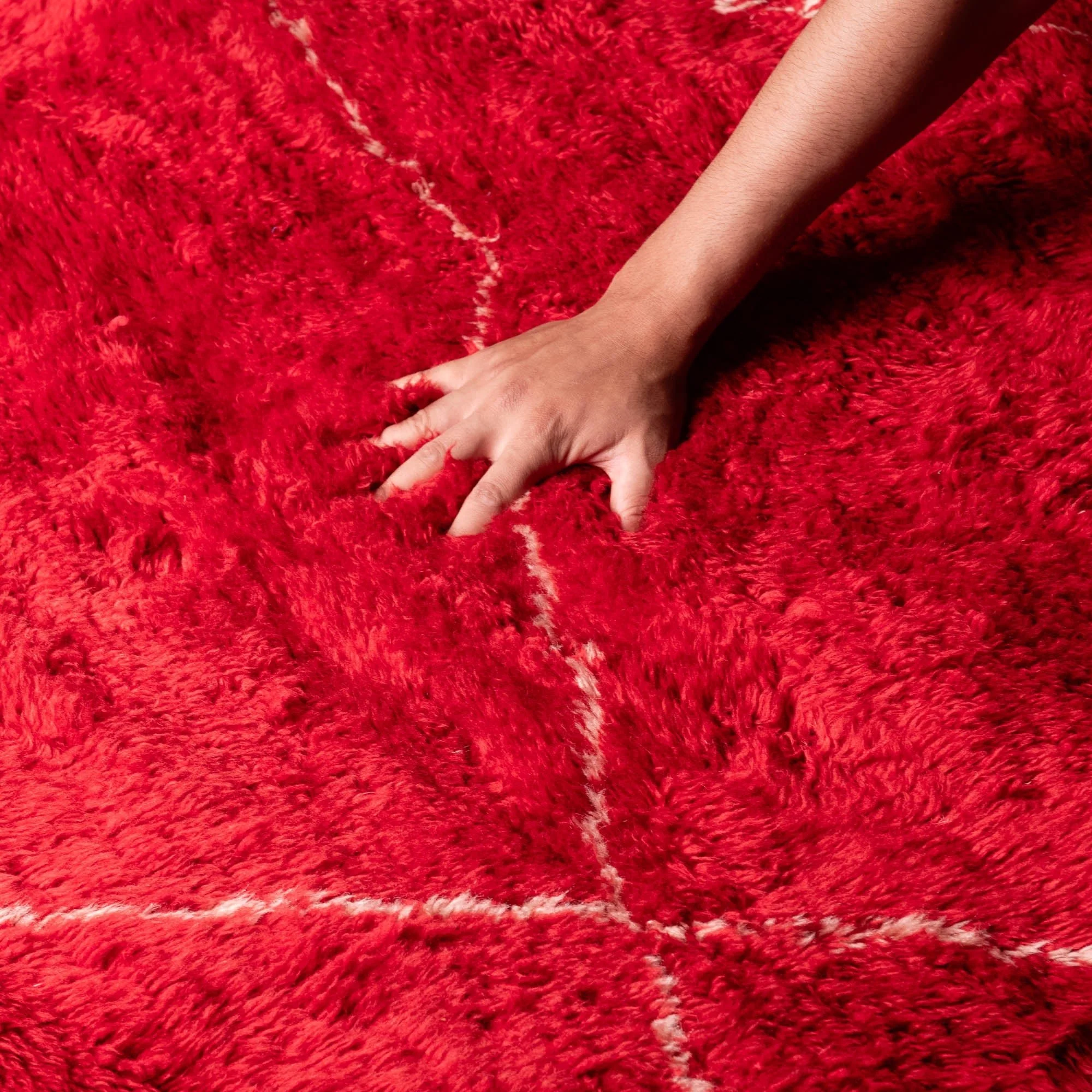Red Contemporary Moroccan Design Handmade 8x10 Wool Rug - Image 6