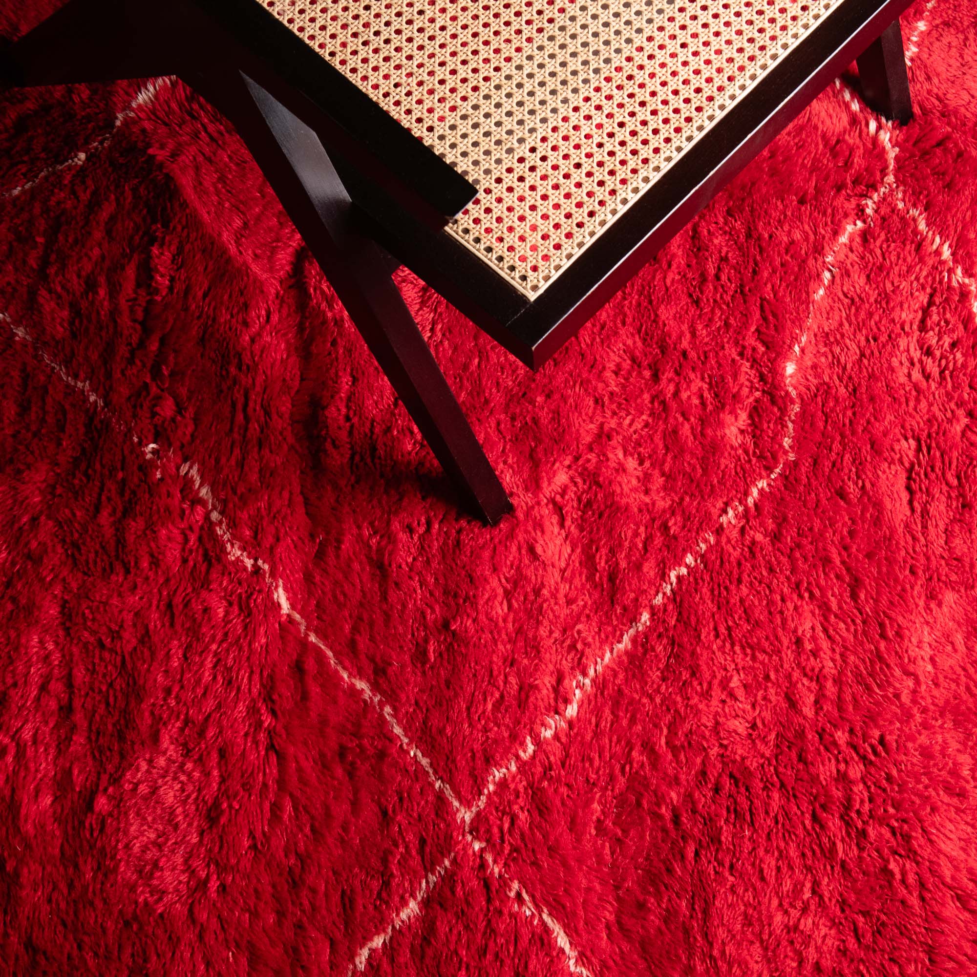Red Contemporary Moroccan Design Handmade 8x10 Wool Rug - Image 7