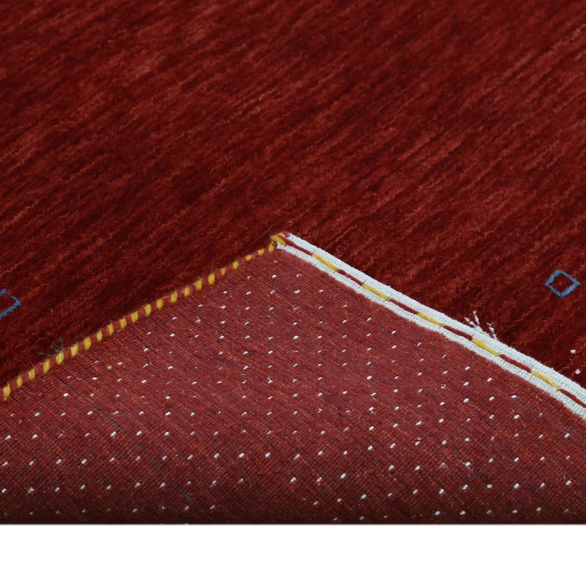 Red Gabbeh Border Design Hand Loomed Wool Area Rug - Image 12