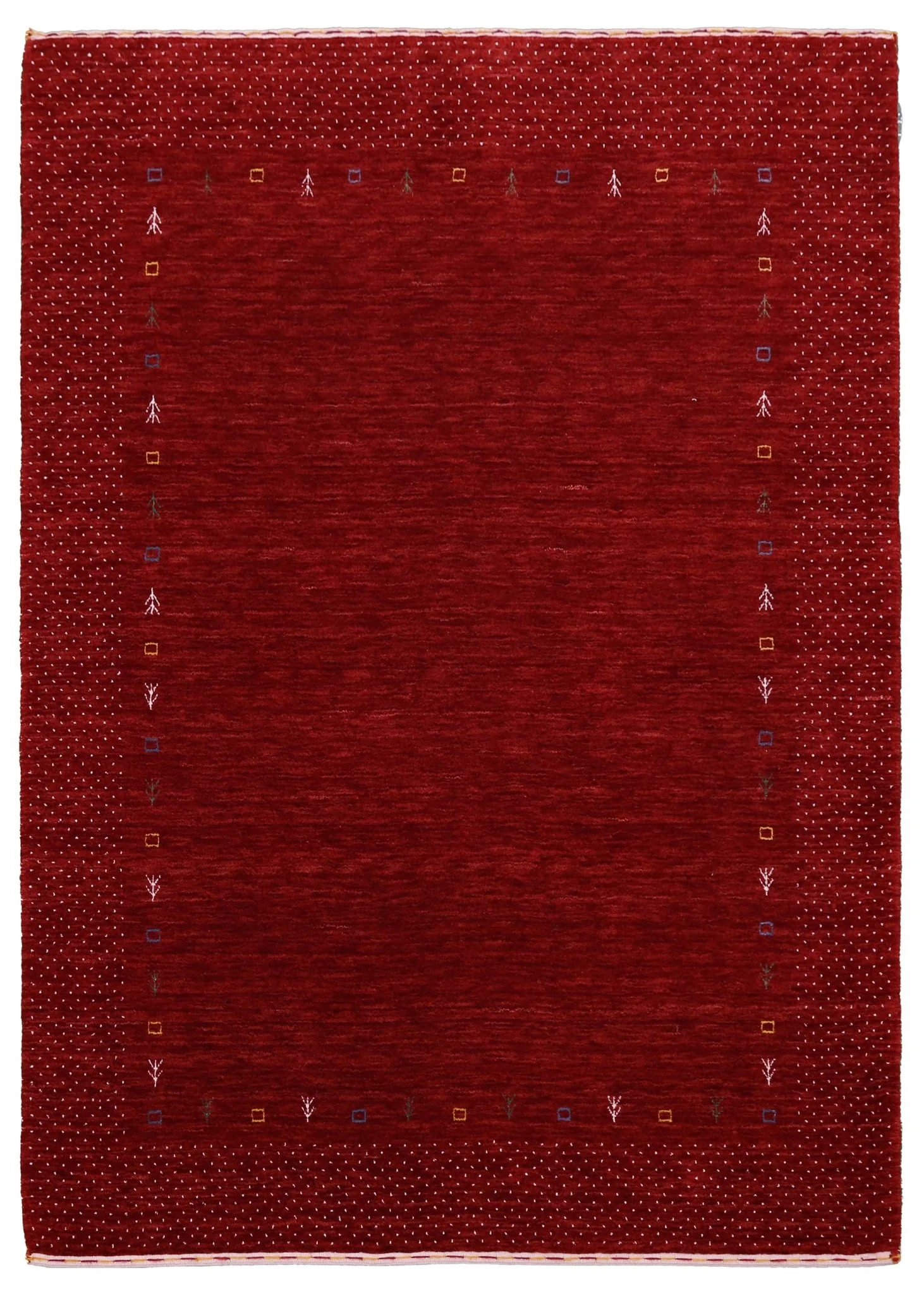 Red Gabbeh Border Design Hand Loomed Wool Area Rug - Image 13