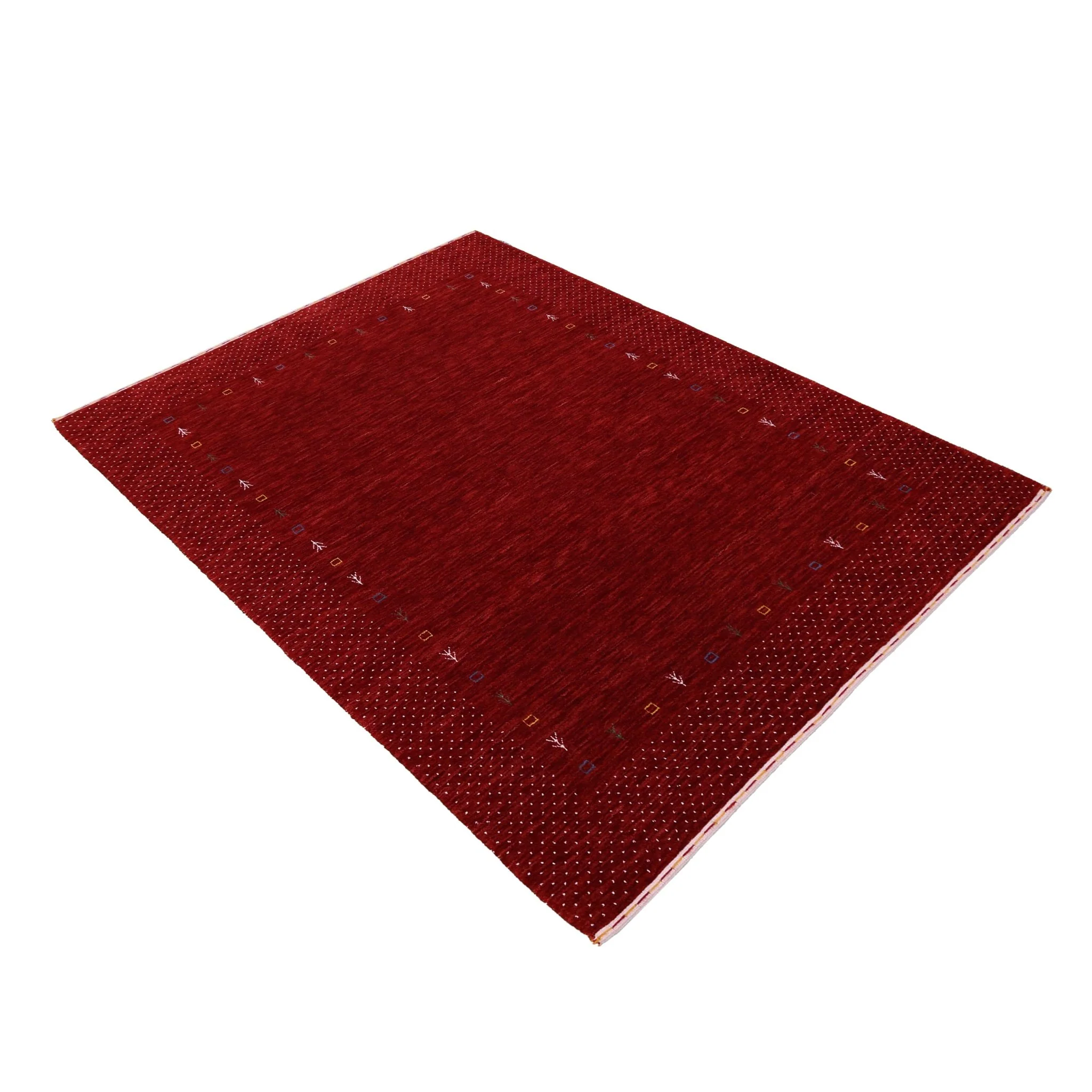 Red Gabbeh Border Design Hand Loomed Wool Area Rug - Image 14