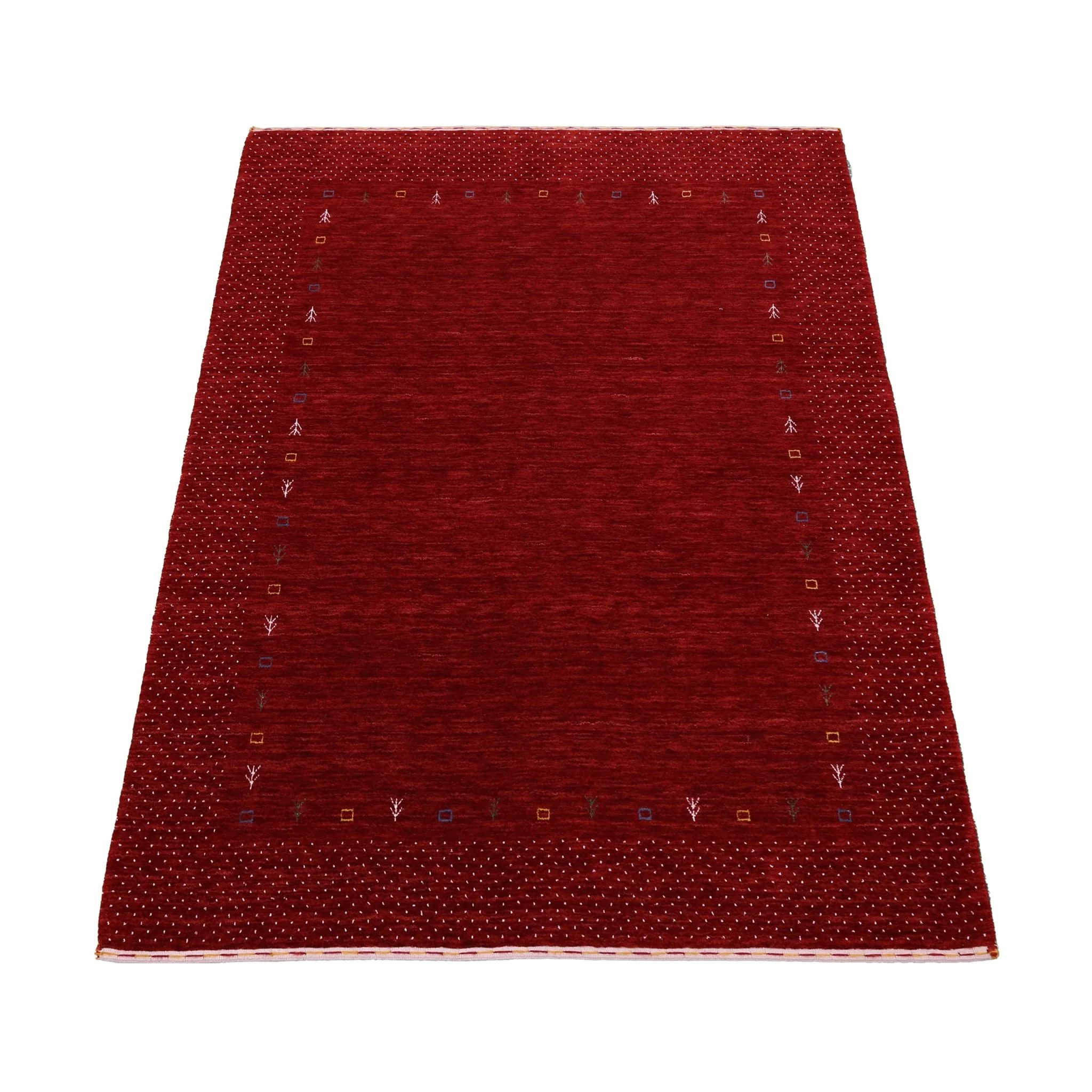 Red Gabbeh Border Design Hand Loomed Wool Area Rug - Image 15