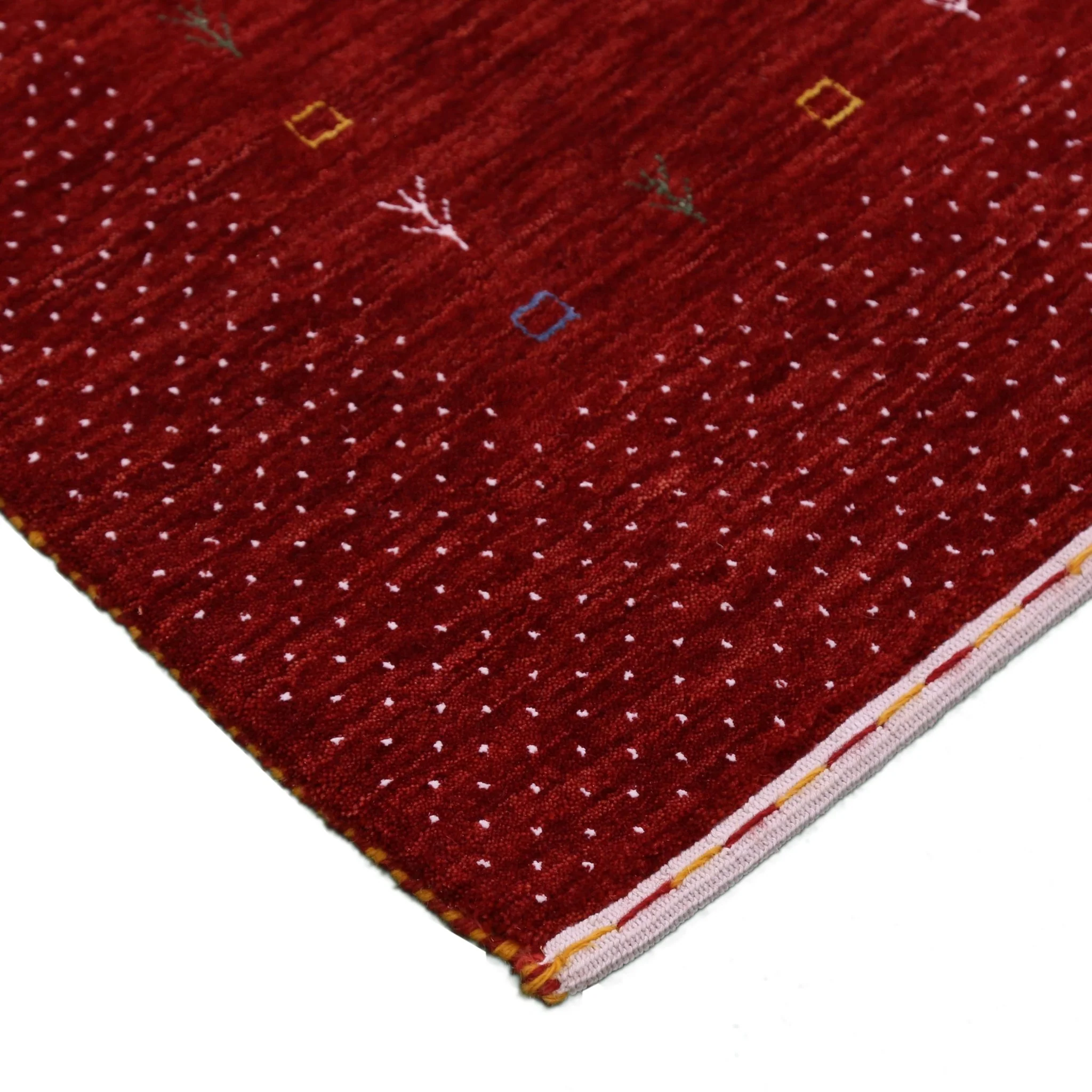 Red Gabbeh Border Design Hand Loomed Wool Area Rug - Image 5
