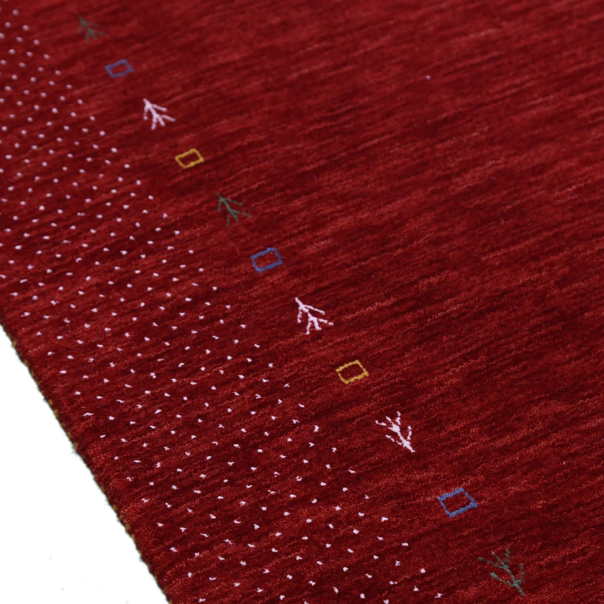 Red Gabbeh Border Design Hand Loomed Wool Area Rug - Image 7