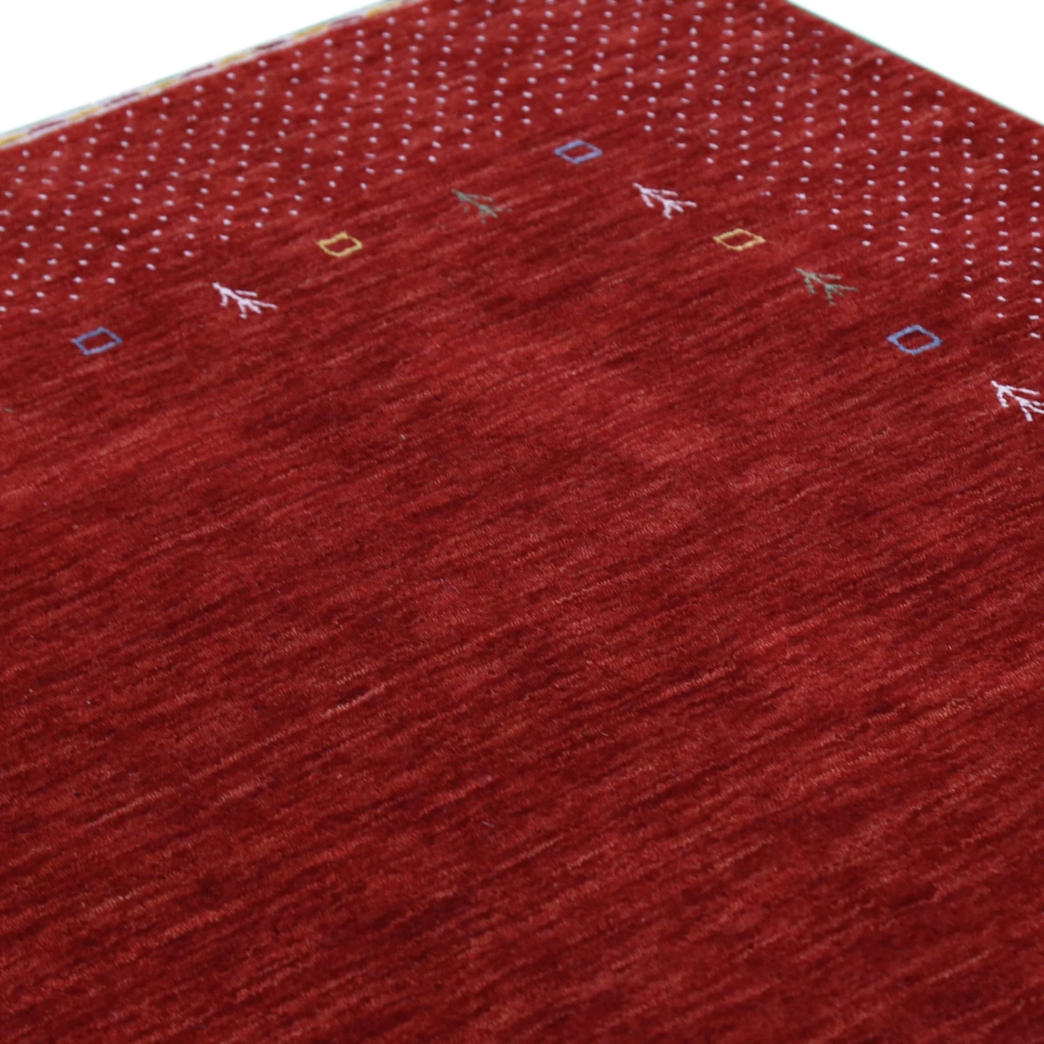 Red Gabbeh Border Design Hand Loomed Wool Area Rug - Image 8