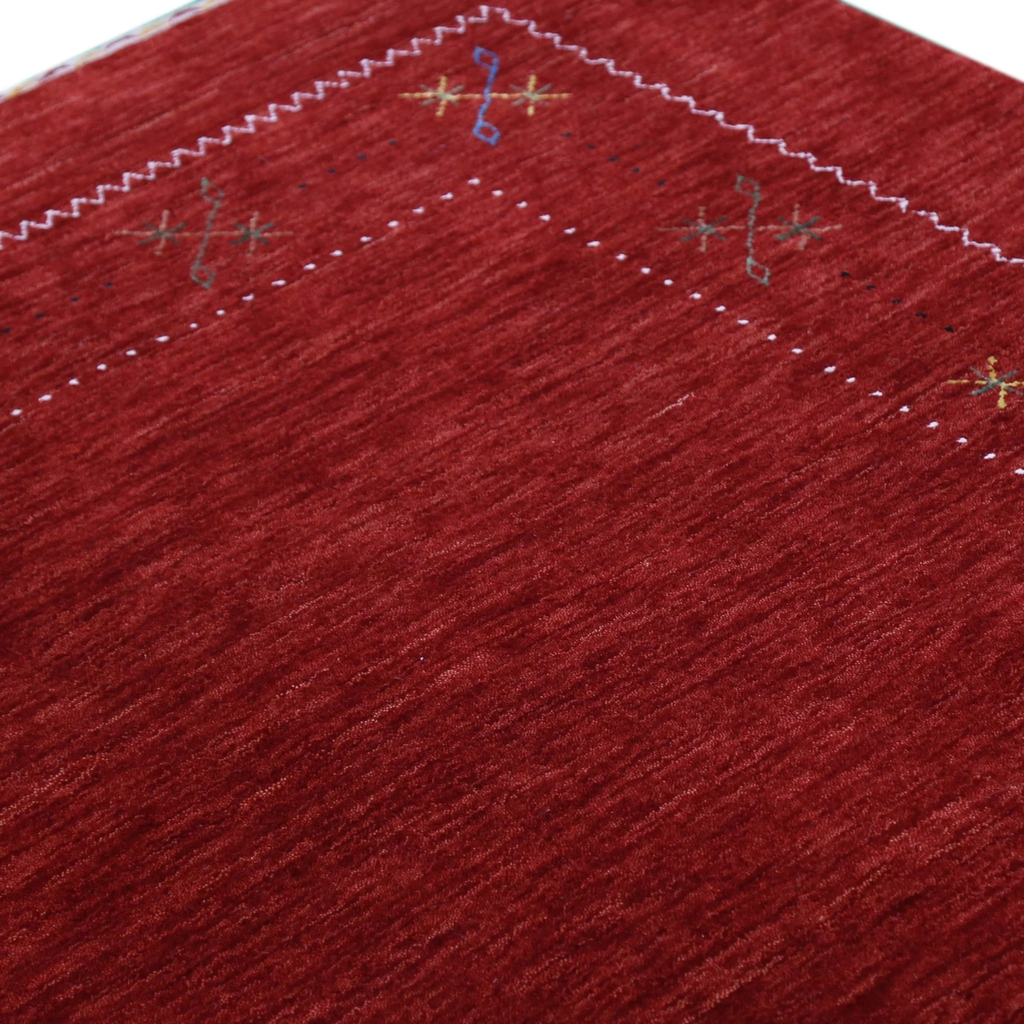 Red Gabbeh Border Design Hand Loomed Wool Area Rug - Image 11