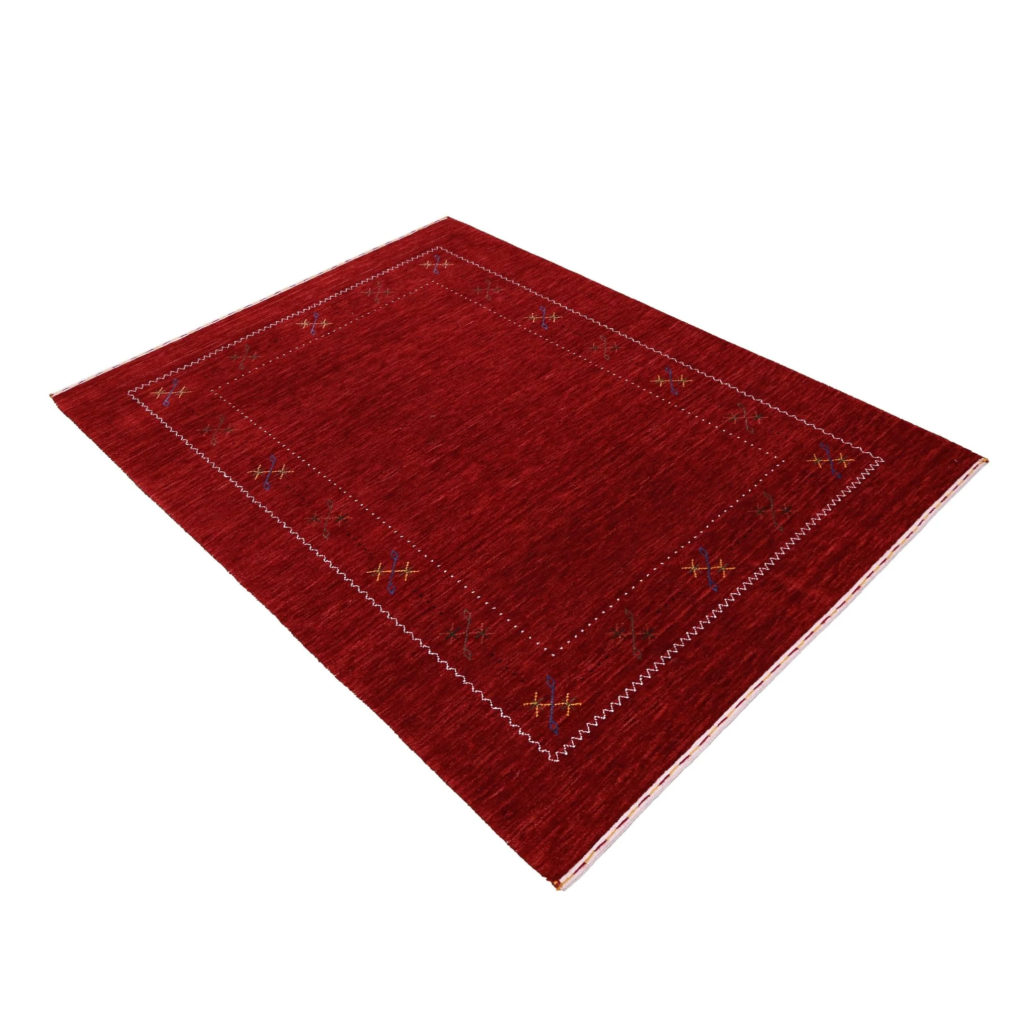 Red Gabbeh Border Design Hand Loomed Wool Area Rug - Image 13