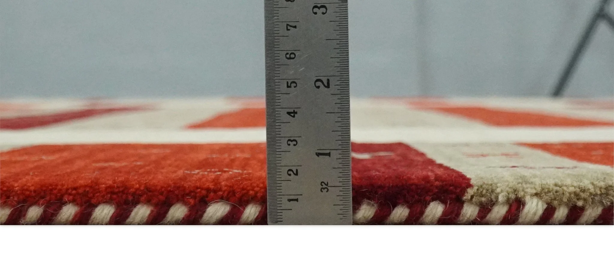5x8 Red, Maroon and Beige Striped Wool Hand Woven Southwestern Lori Gabbeh Rug | KNT26 - Image 8