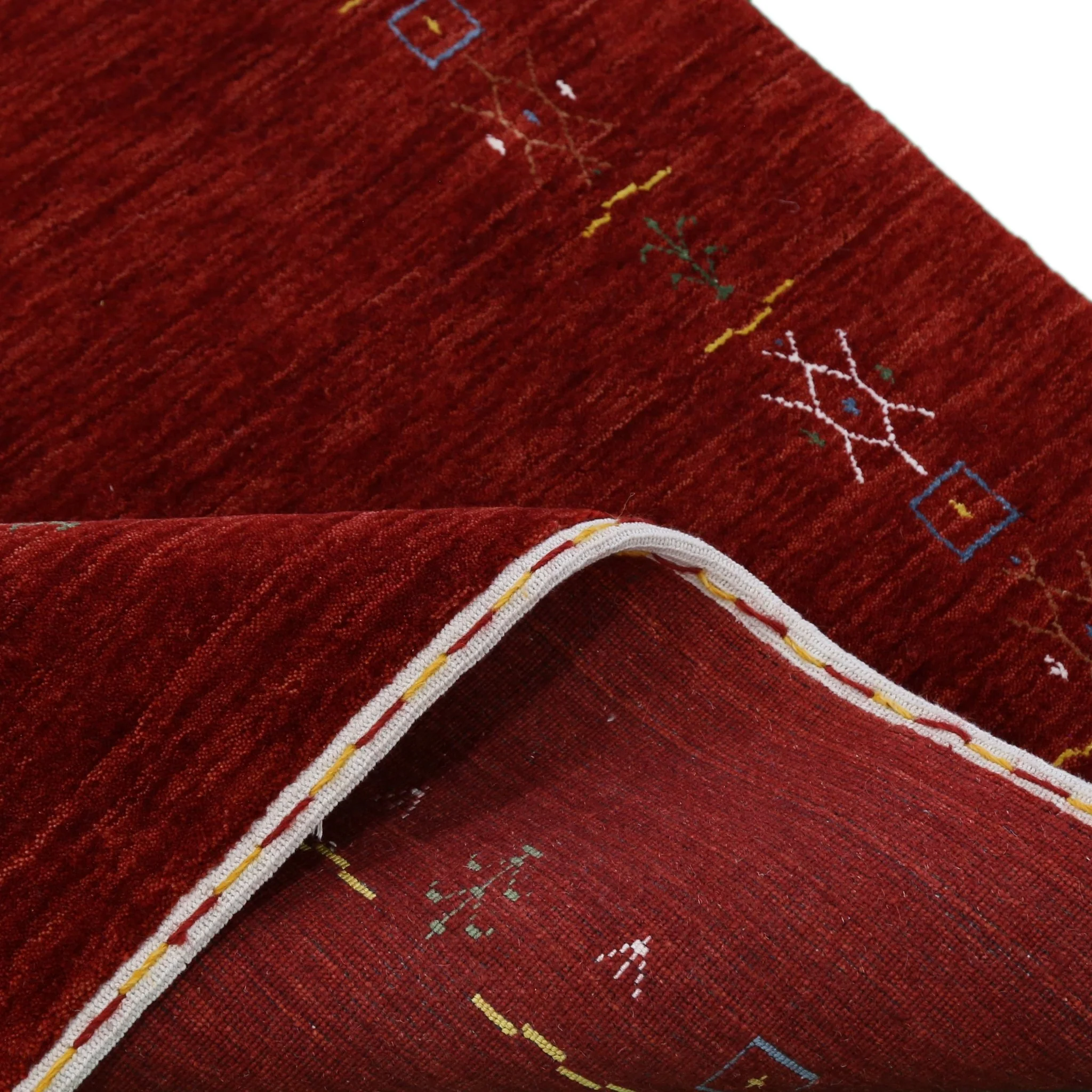 Red Tribal Border Design Hand Loomed Wool Area Rug - Image 10