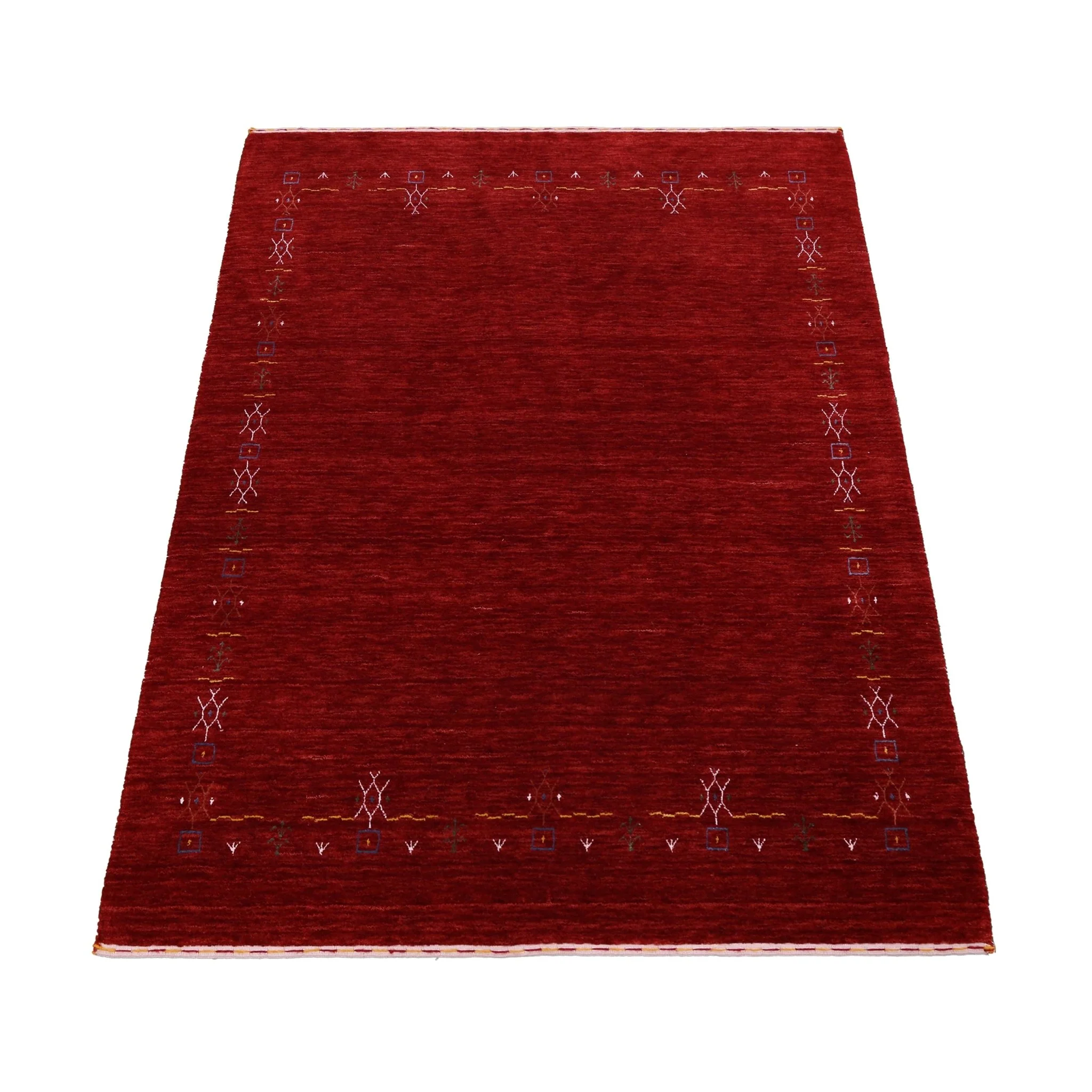 Red Tribal Border Design Hand Loomed Wool Area Rug - Image 13