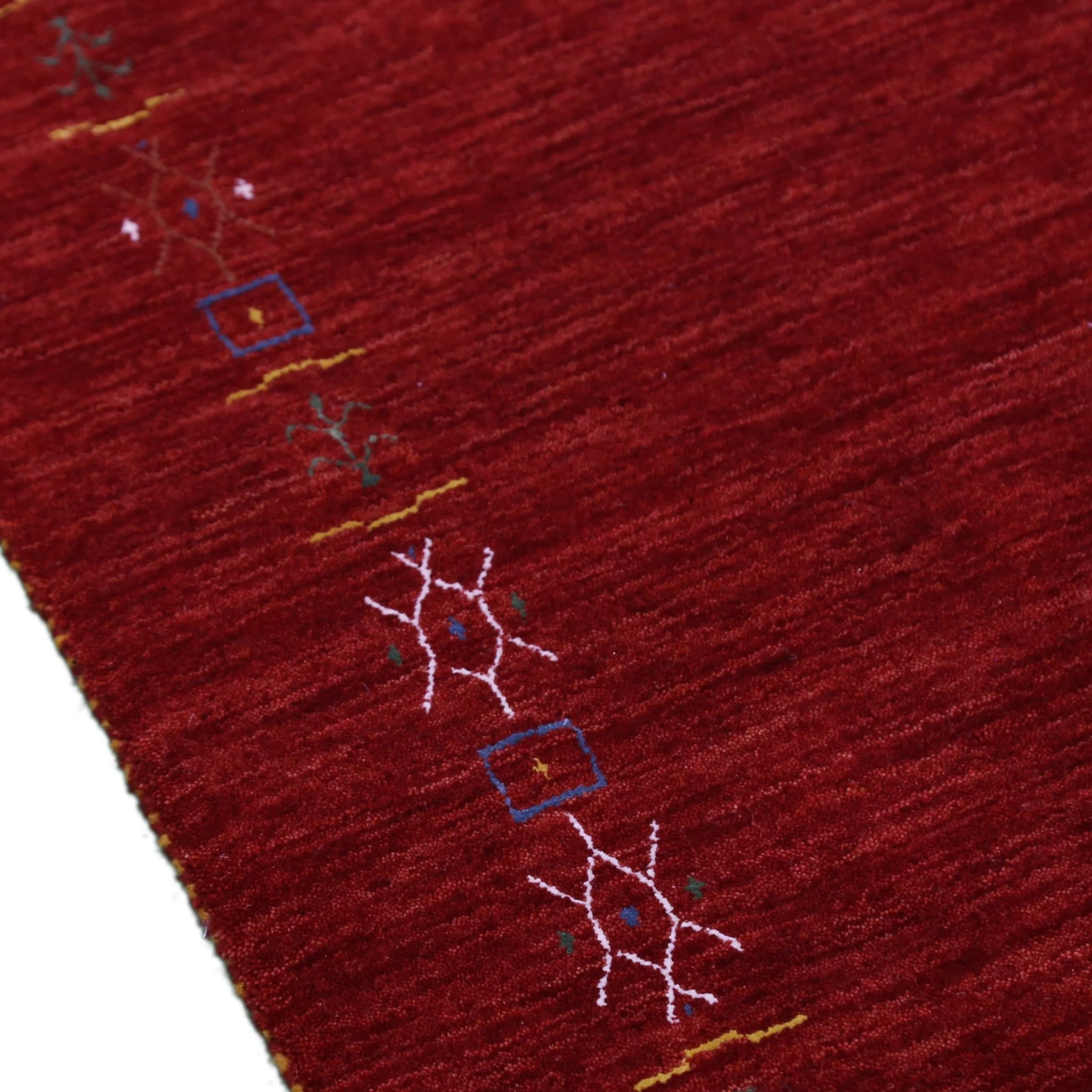 Red Tribal Border Design Hand Loomed Wool Area Rug - Image 5