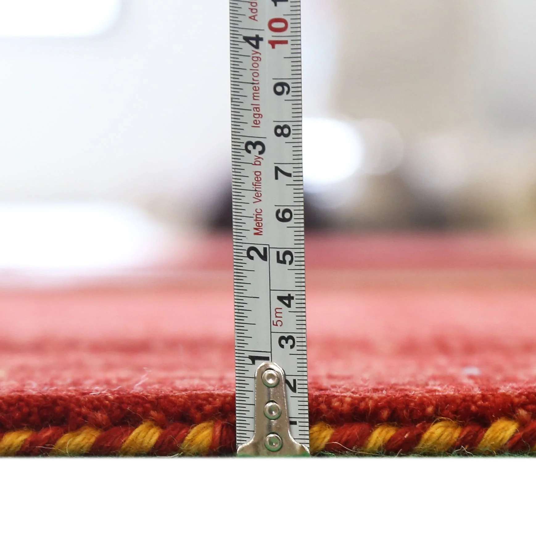 Red Tribal Border Design Hand Loomed Wool Area Rug - Image 7