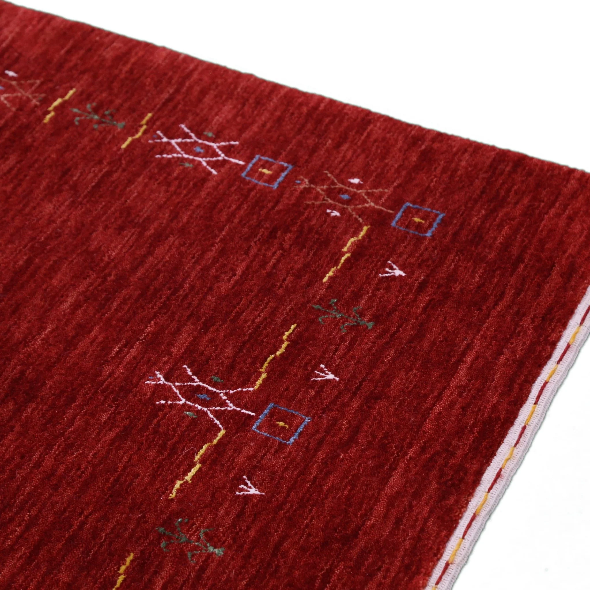 Red Tribal Border Design Hand Loomed Wool Area Rug - Image 8