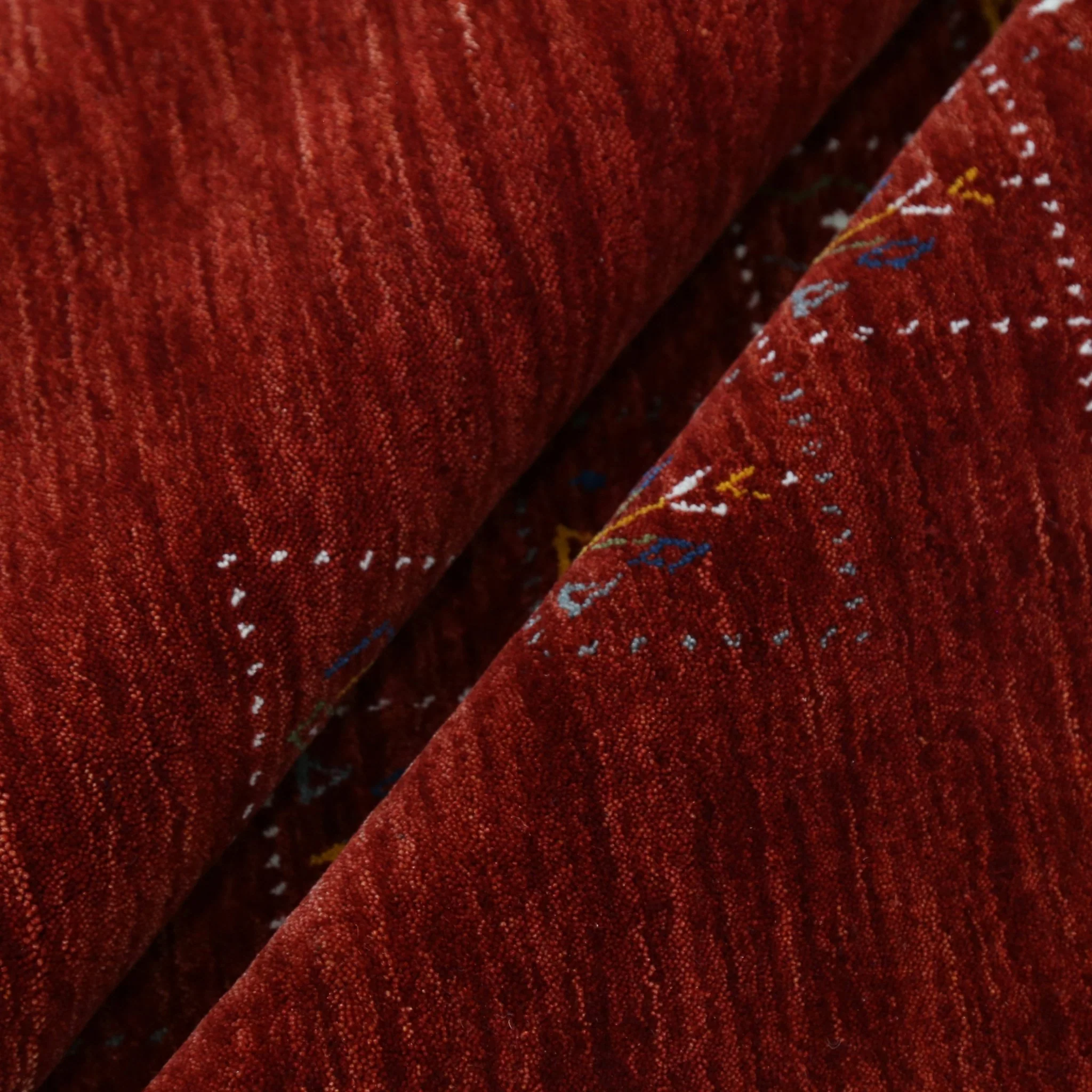 Red Tribal Geometrical Design Wool Area Rug - Image 11