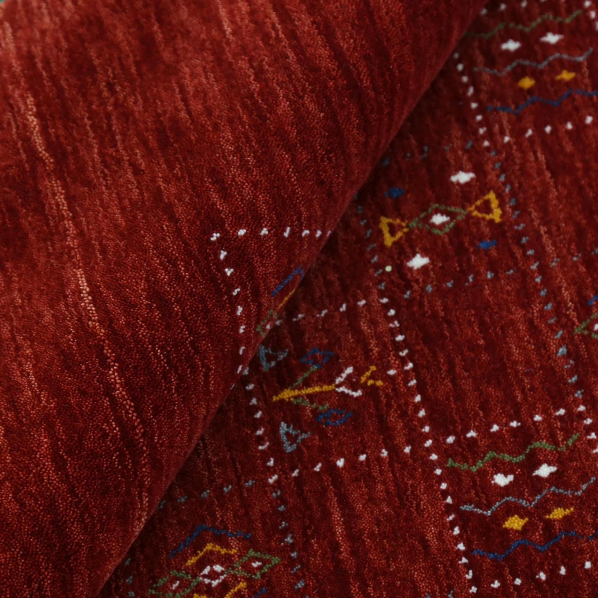 Red Tribal Geometrical Design Wool Area Rug - Image 3