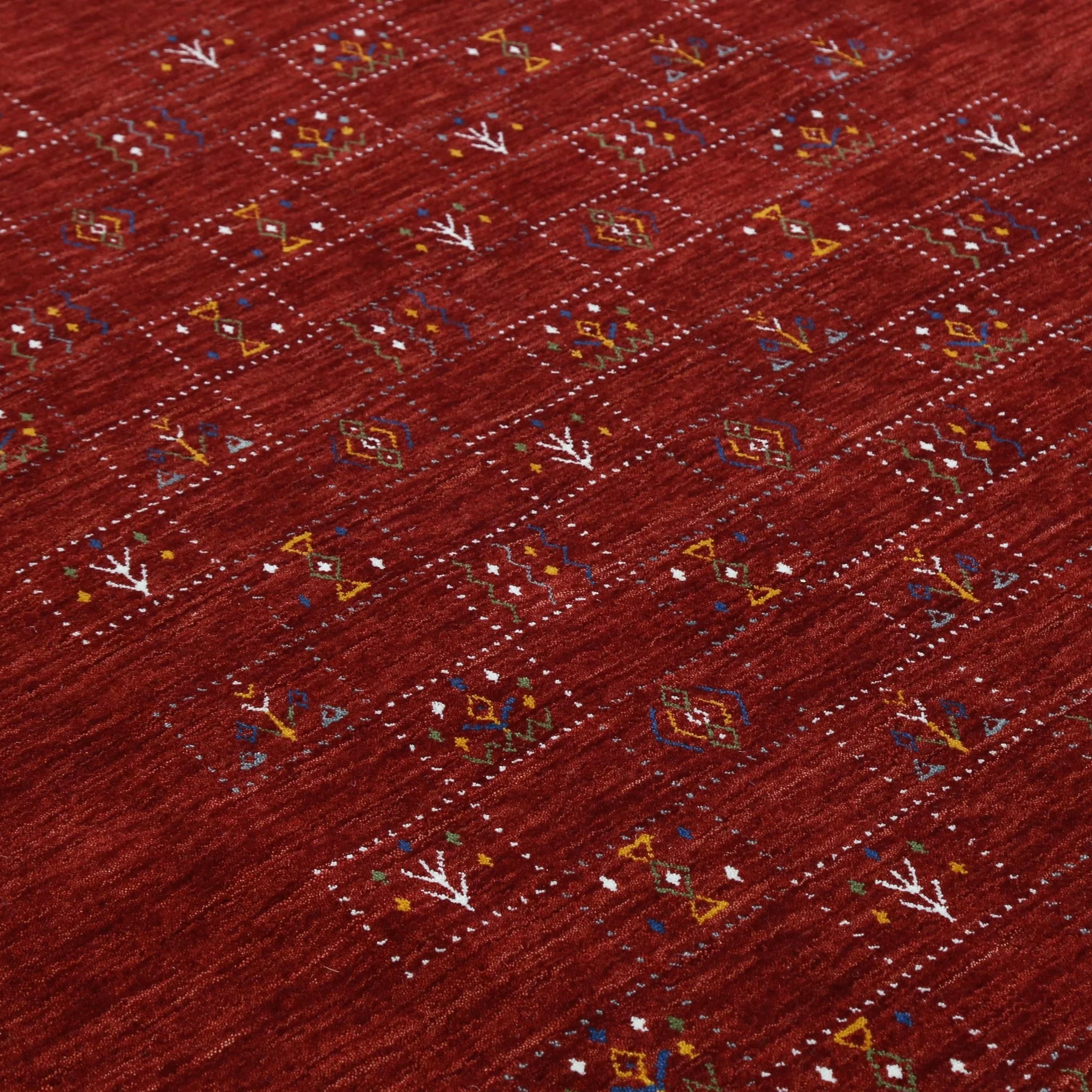Red Tribal Geometrical Design Wool Area Rug - Image 6