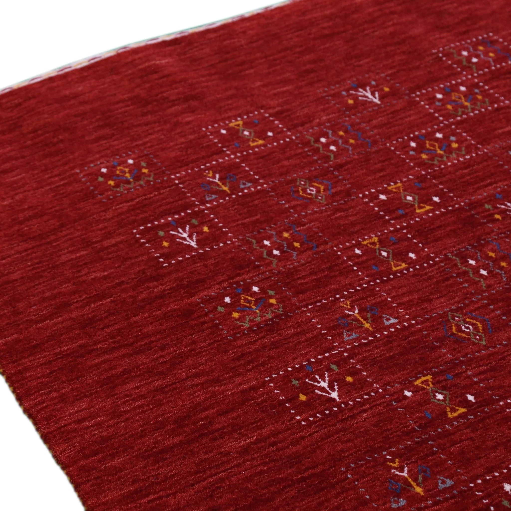 Red Tribal Geometrical Design Wool Area Rug - Image 7