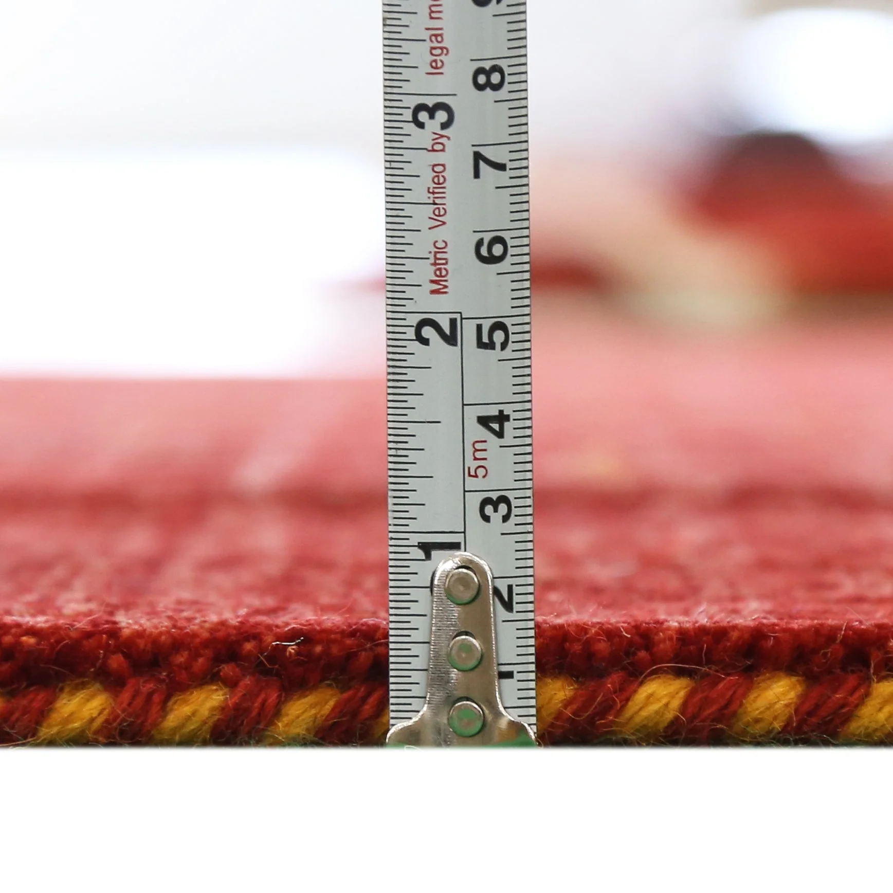 Red Tribal Geometrical Design Wool Area Rug - Image 9