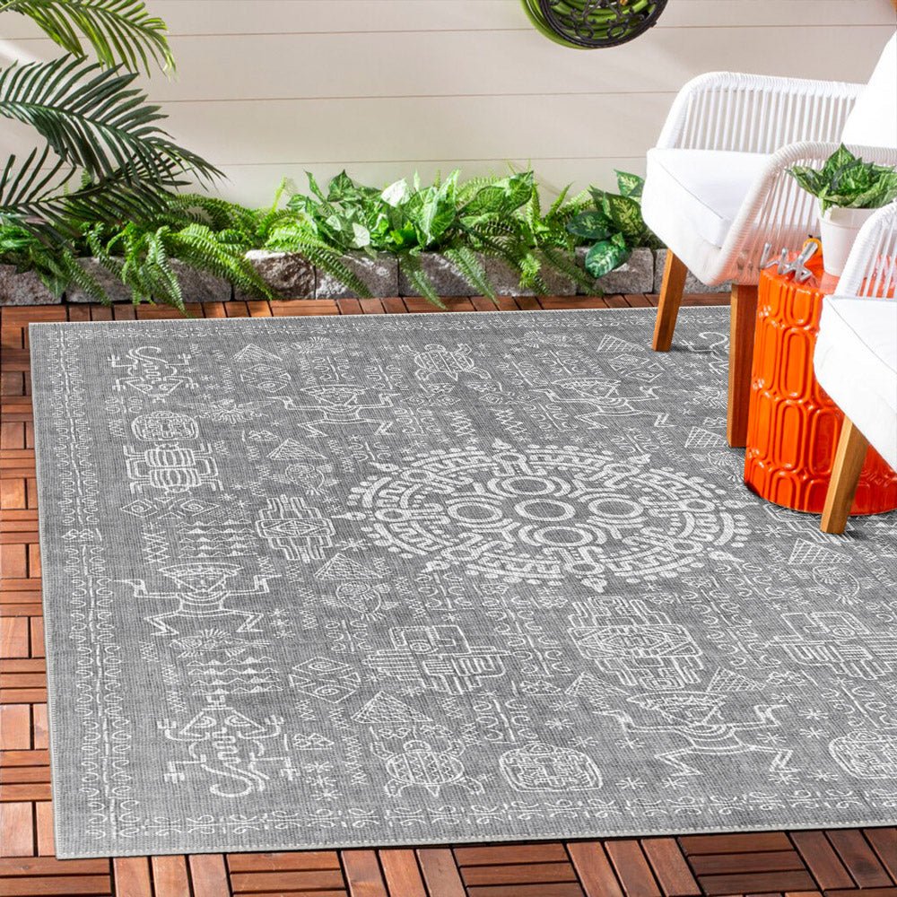 Rivet Silver Machine Washable Cotton Area Rug - Image 2