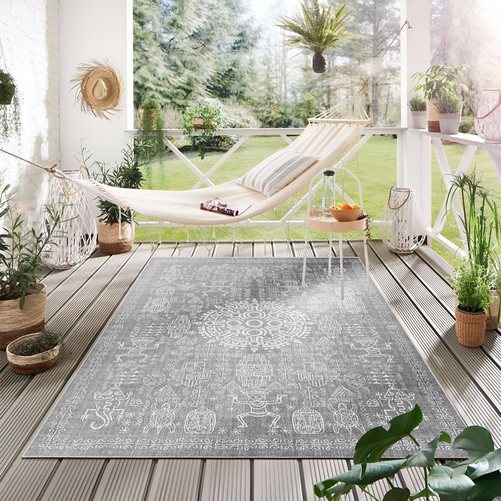 Rivet Silver Machine Washable Cotton Area Rug - Image 3