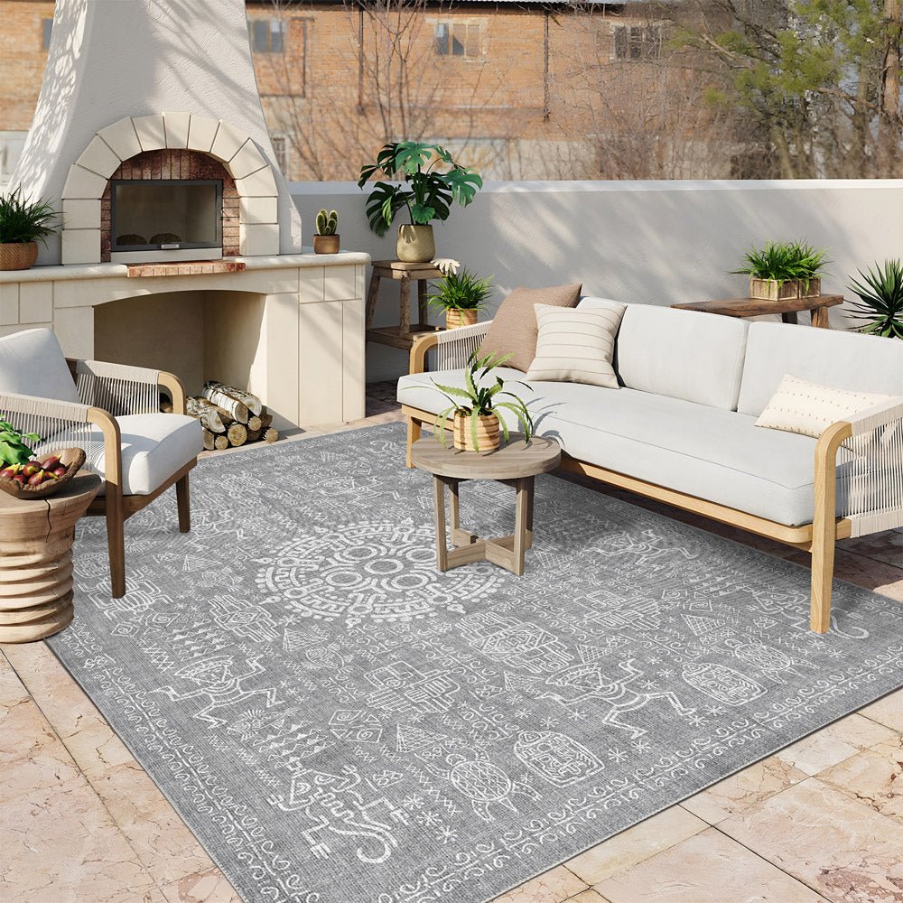 Rivet Silver Machine Washable Cotton Area Rug - Image 4