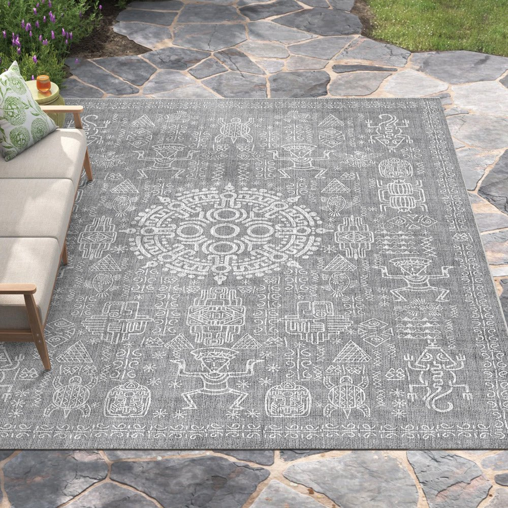 Rivet Silver Machine Washable Cotton Area Rug - Image 5